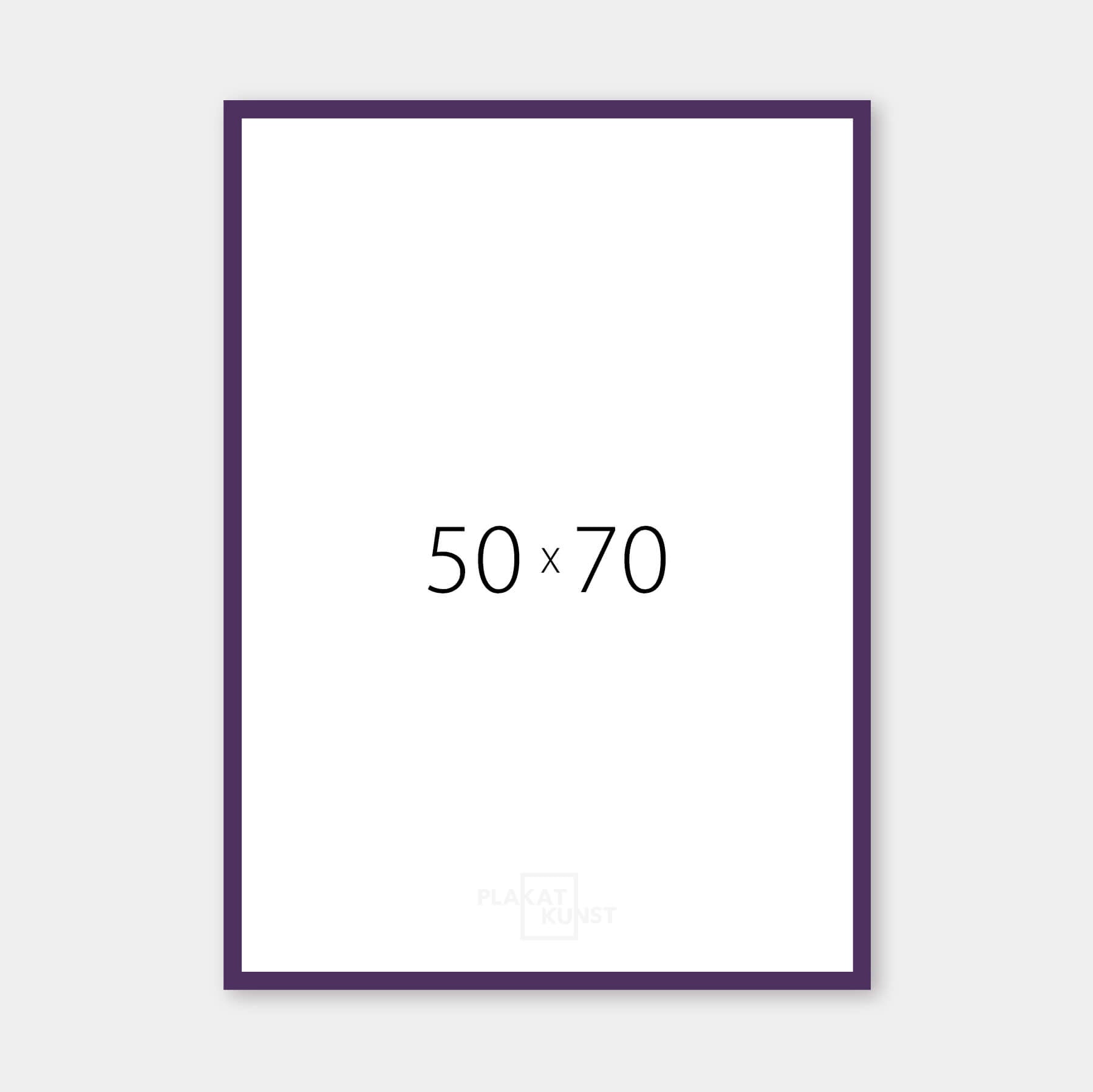 Purple matte wooden frame - Narrow (15 mm) - 50x70 cm