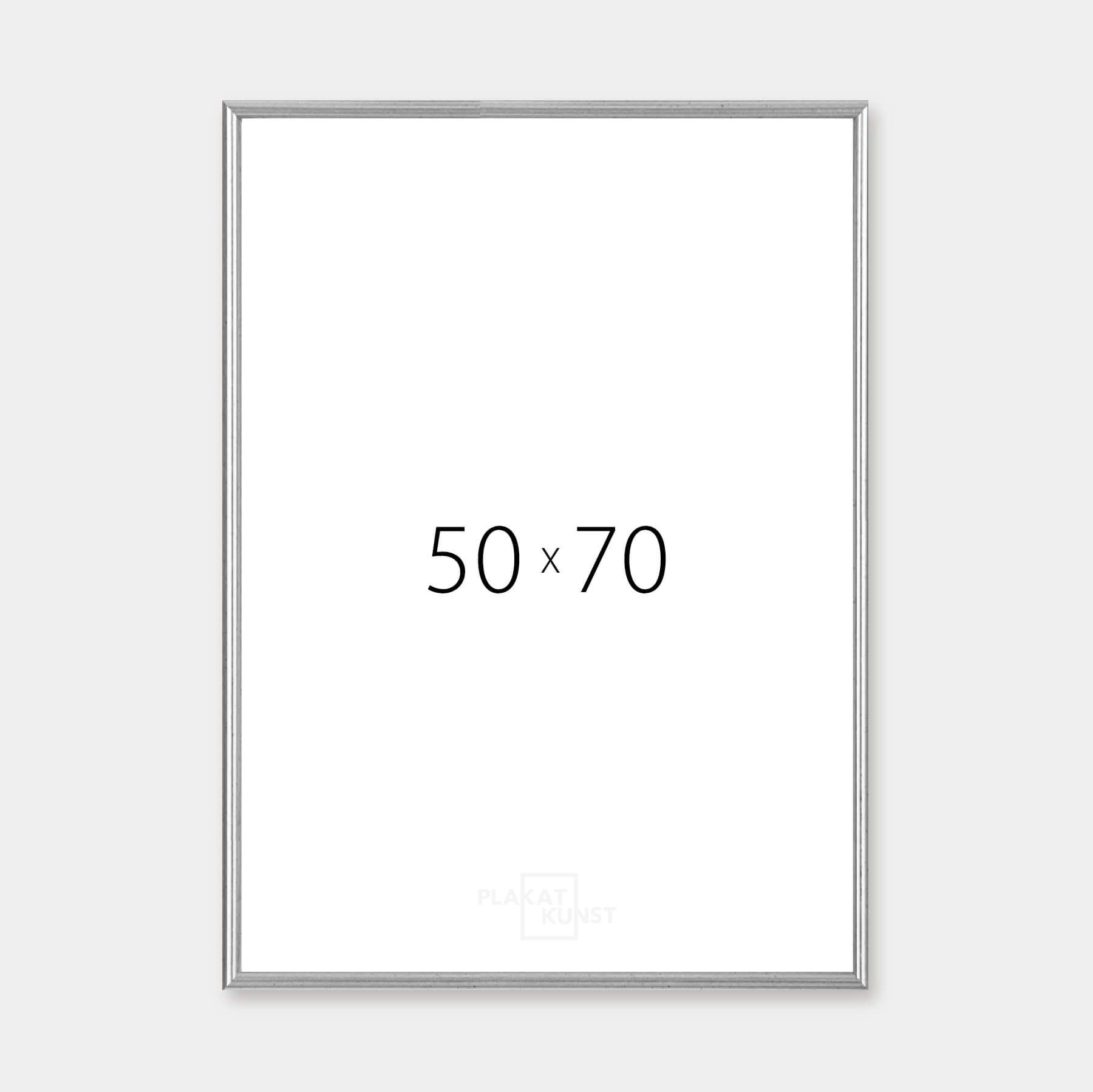 Vintage silver frame - Narrow (15 mm) - 50x70 cm