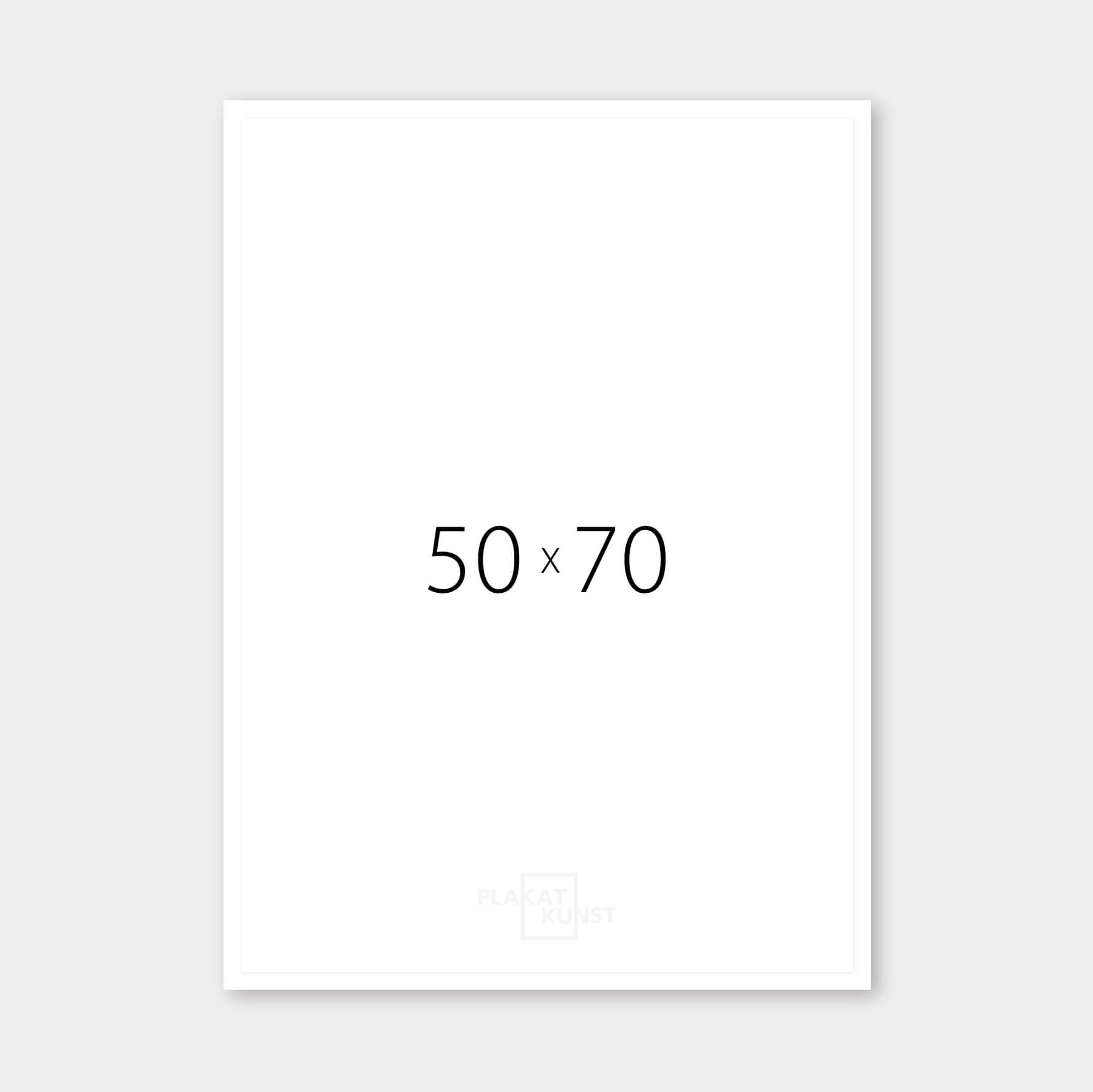 White wooden frame - Narrow (15 mm) - 50x70 cm