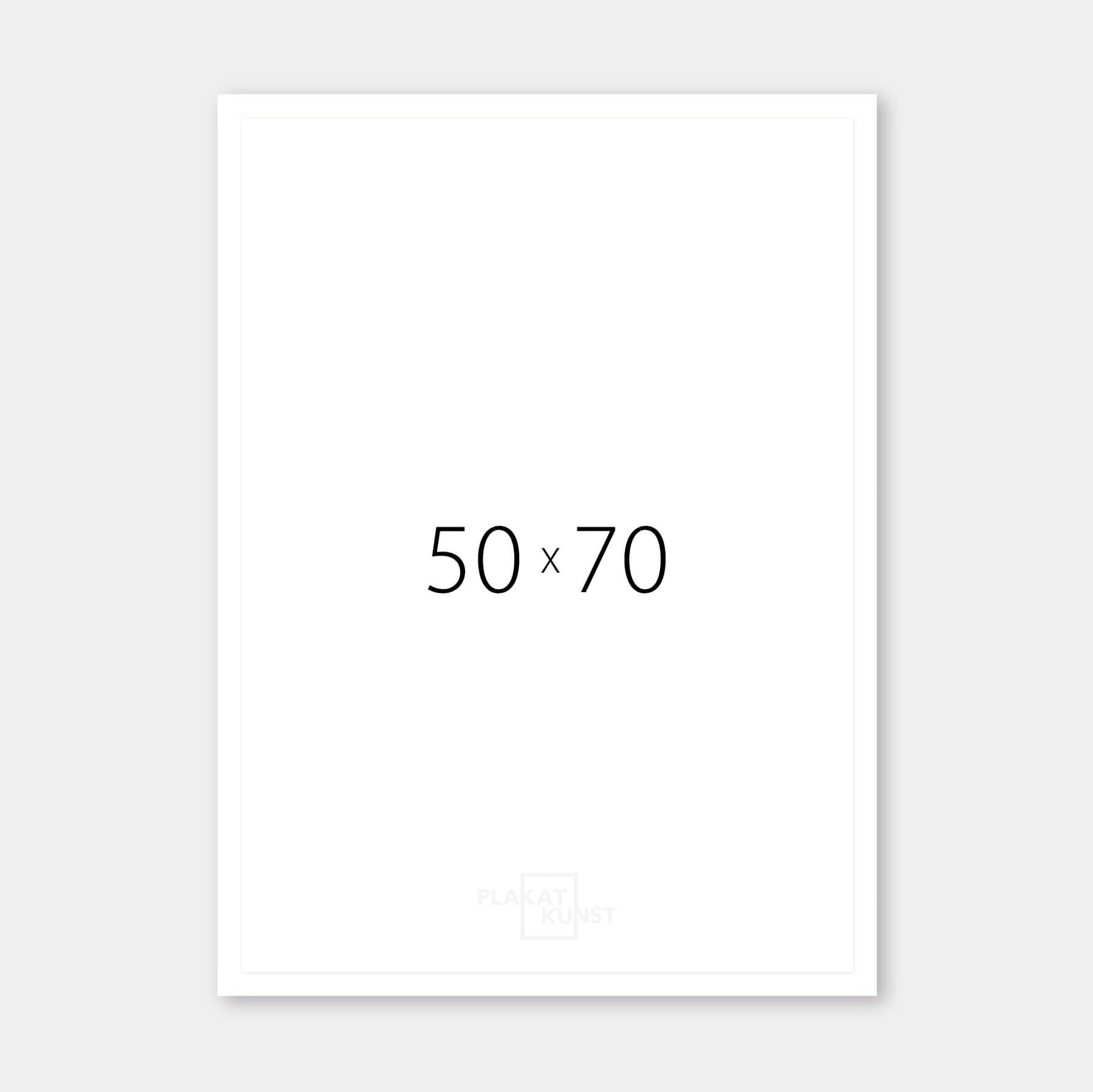White wooden frame - Wide (20 mm) - 50x70 cm