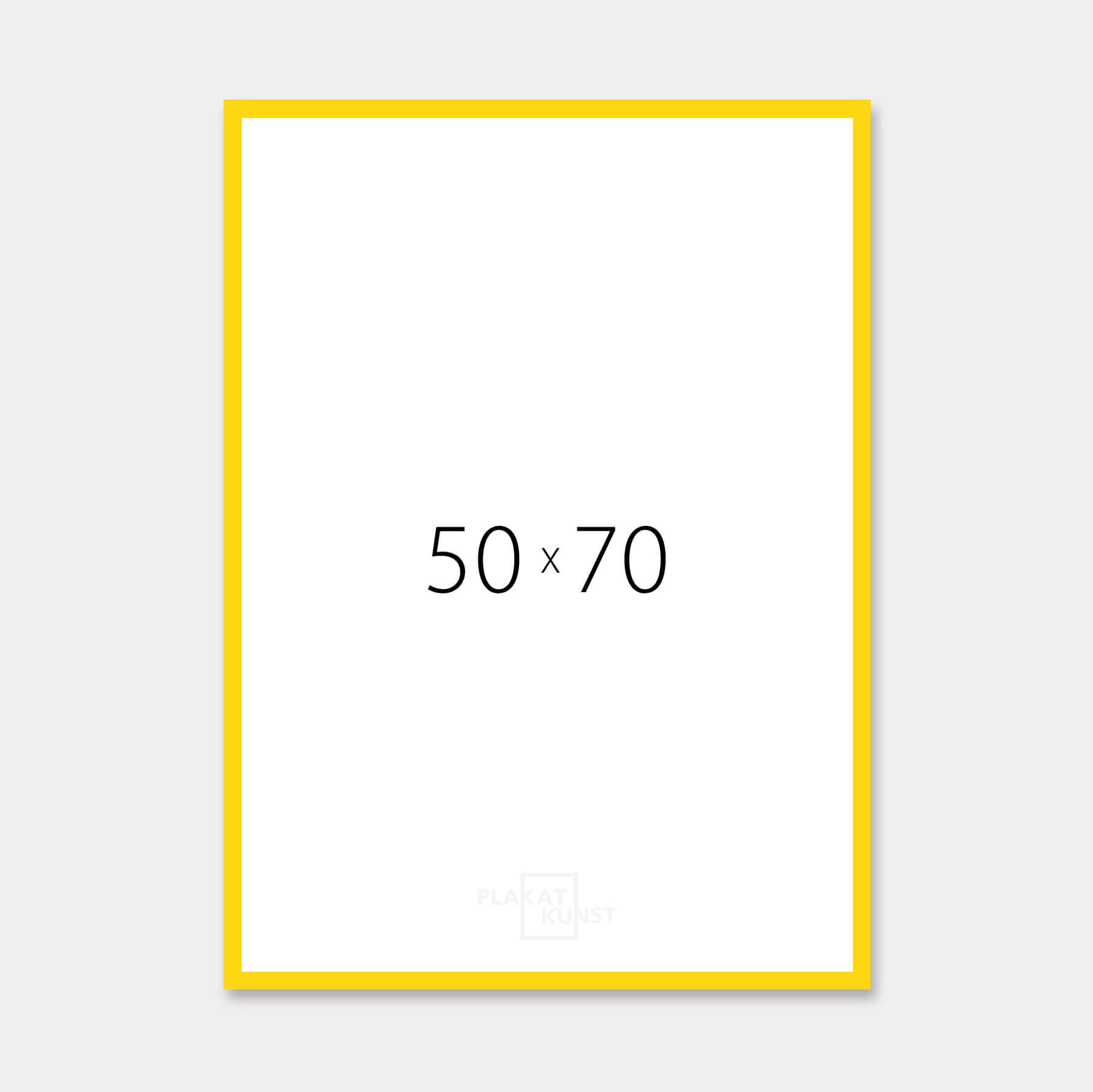 Yellow matte wooden frame - Narrow (15 mm) - 50x70 cm
