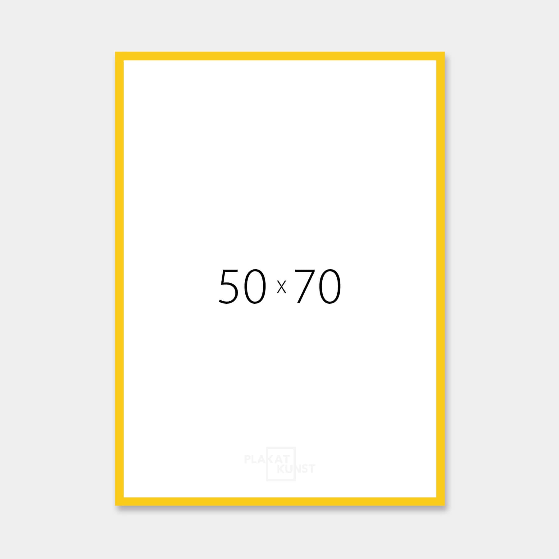 Yellow glossy wooden frame - Narrow (13 mm) - 50x70 cm