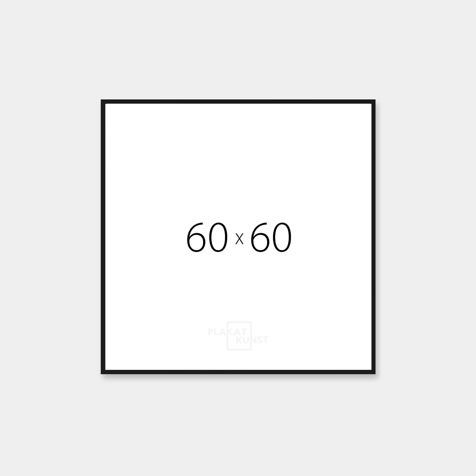Black aluminum frame - Narrow (9 mm) - 60x60 cm