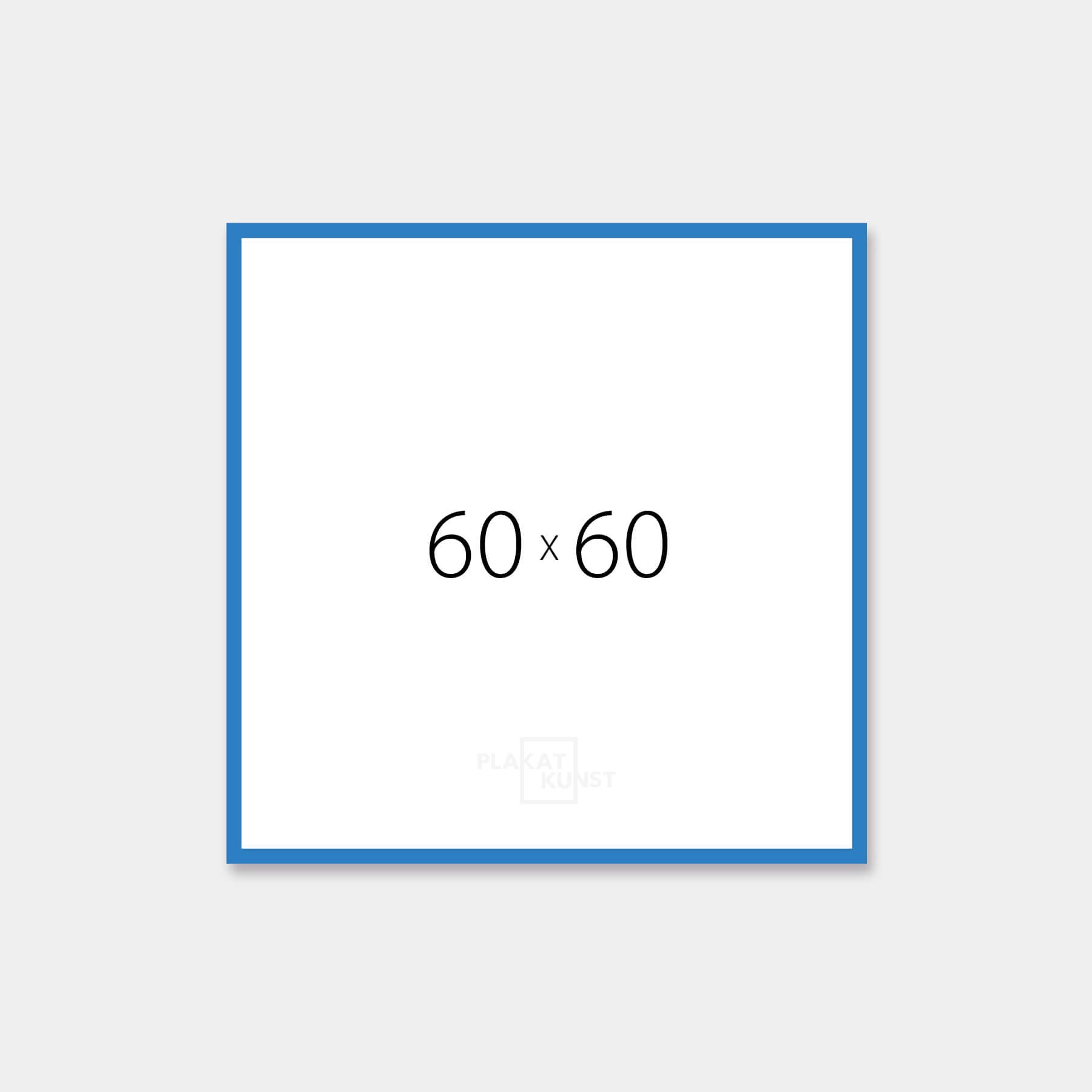 Blue glossy wooden frame - Narrow (13 mm) - 60×60 cm