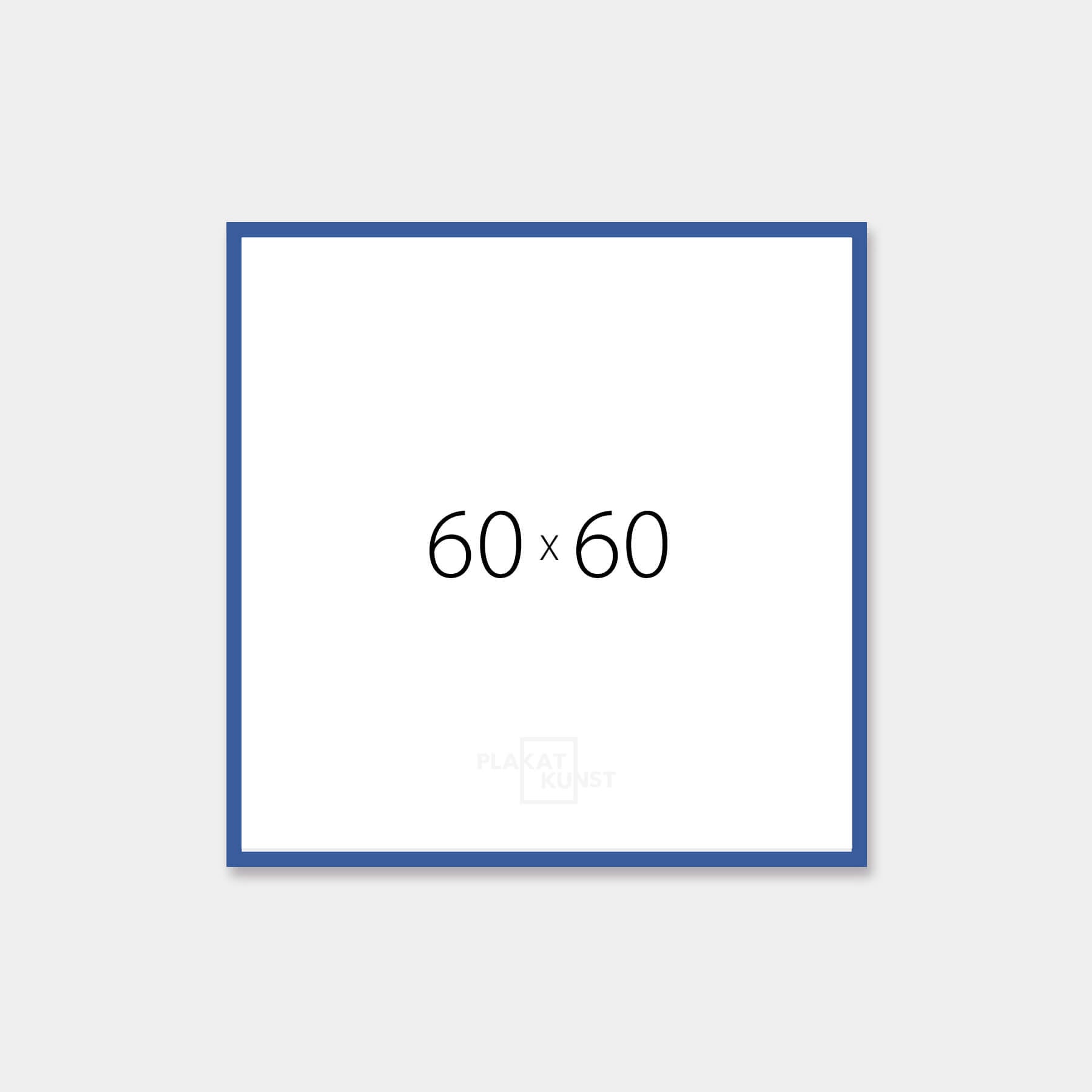 Blue matte wooden frame - Narrow (15 mm) - 60×60 cm