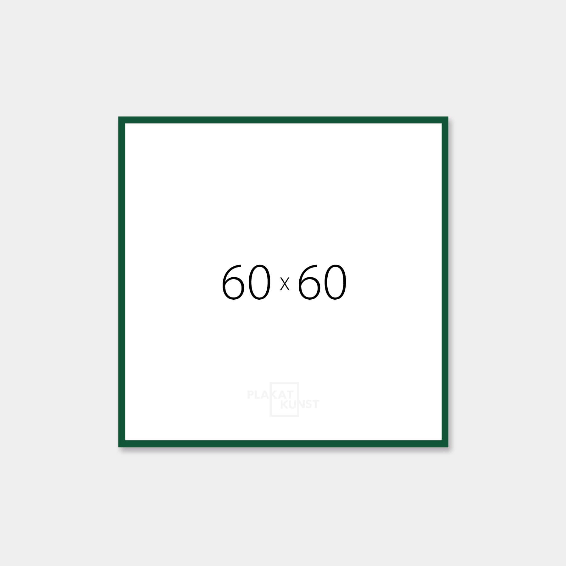 Dark green glossy wooden frame - Narrow (14 mm) - 60×60 cm