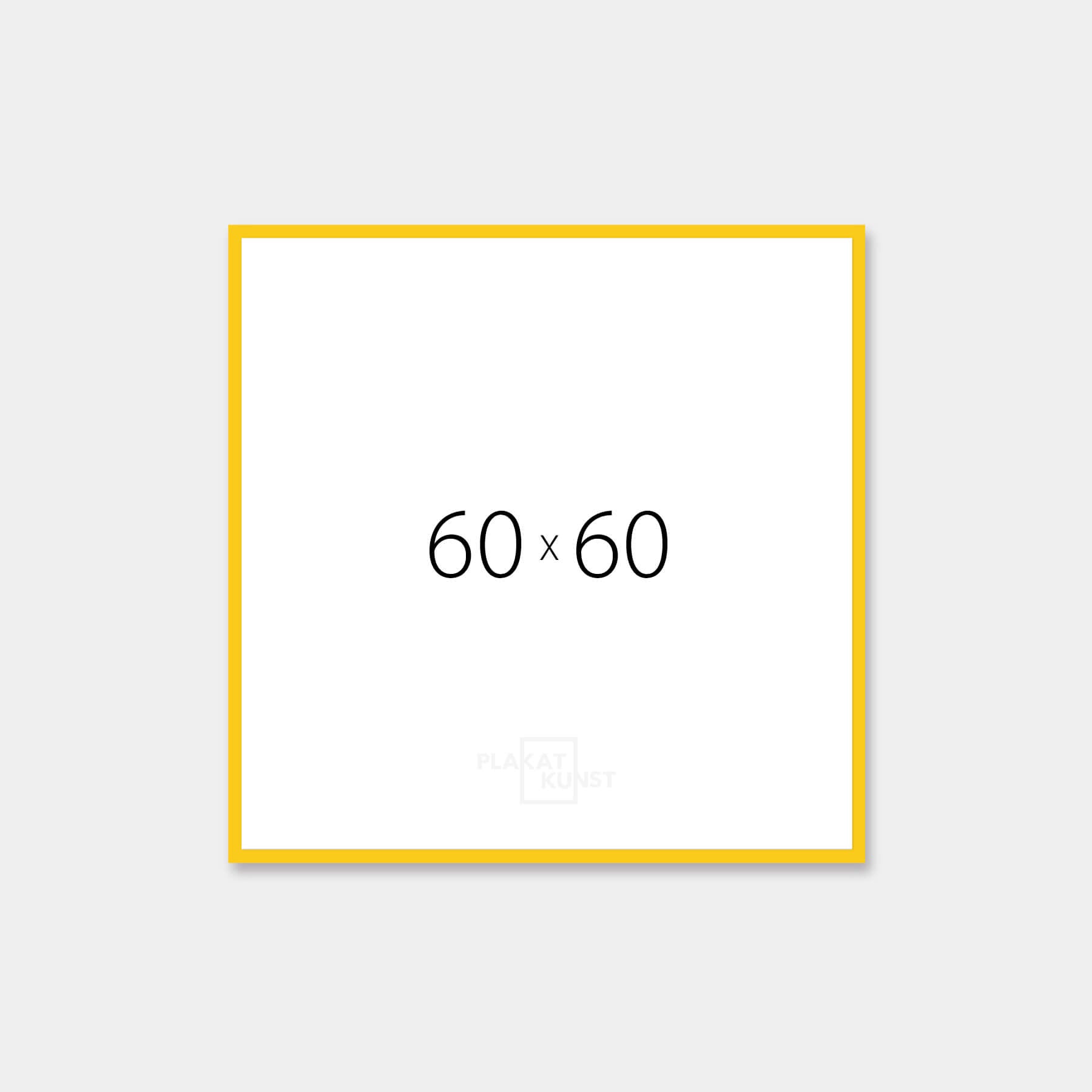 Yellow glossy wooden frame - Narrow (14 mm) - 60×60 cm