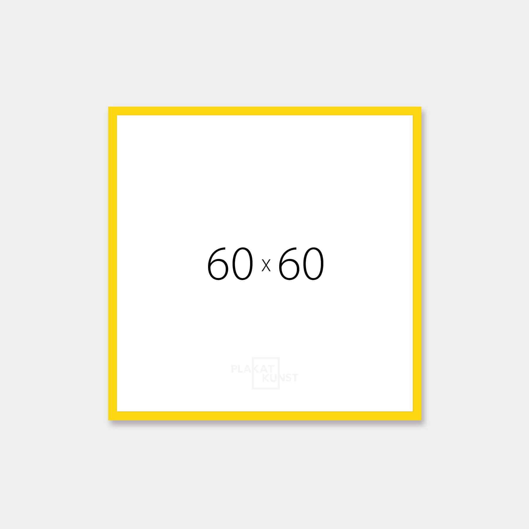 Yellow matte wooden frame - Narrow (15 mm) - 60×60 cm