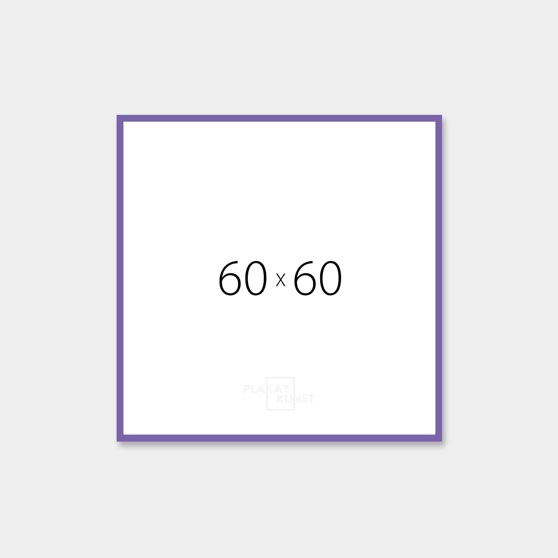 Purple glossy wooden frame - Narrow (14 mm) - 60×60 cm
