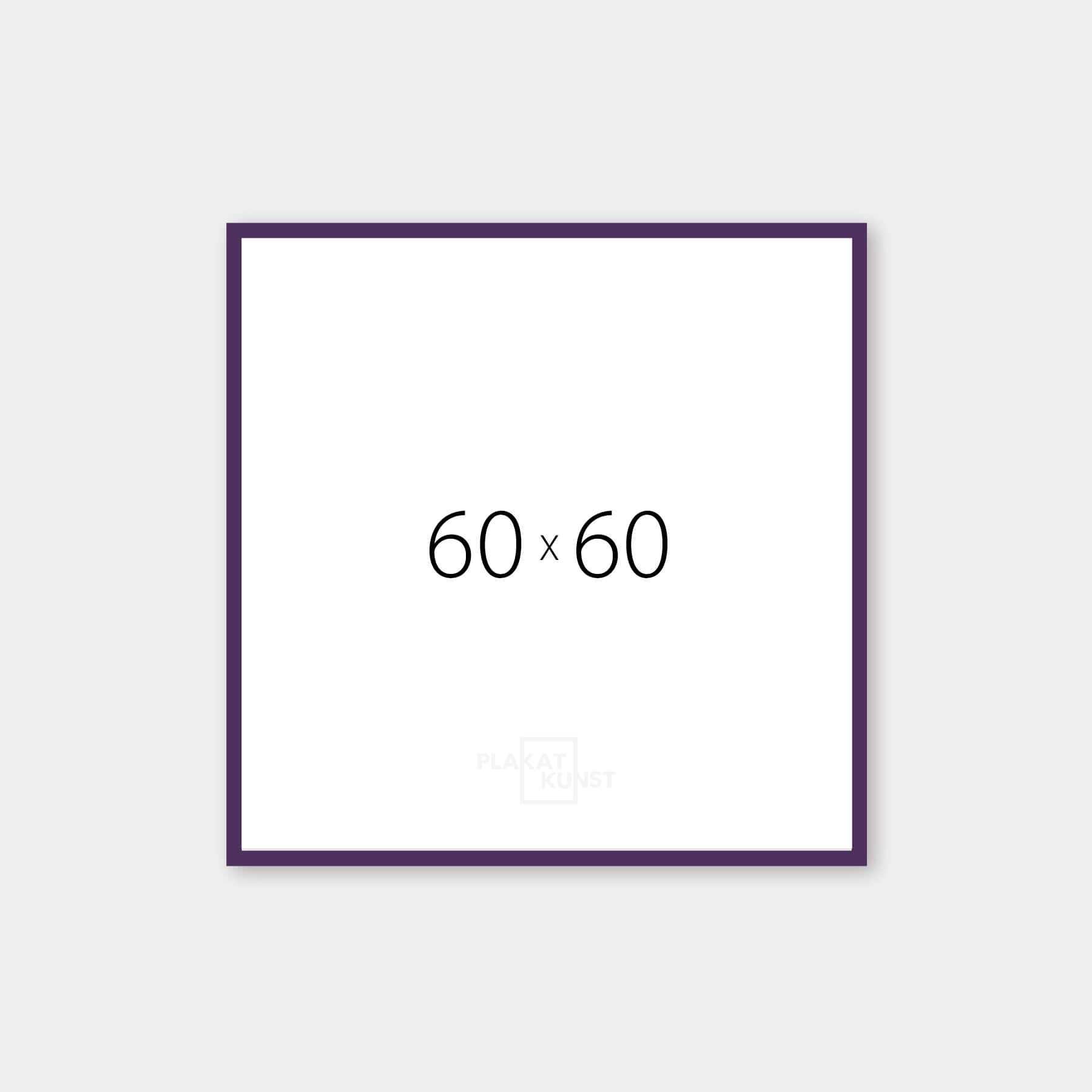 Purple matte wooden frame - Narrow (15 mm) - 60×60 cm