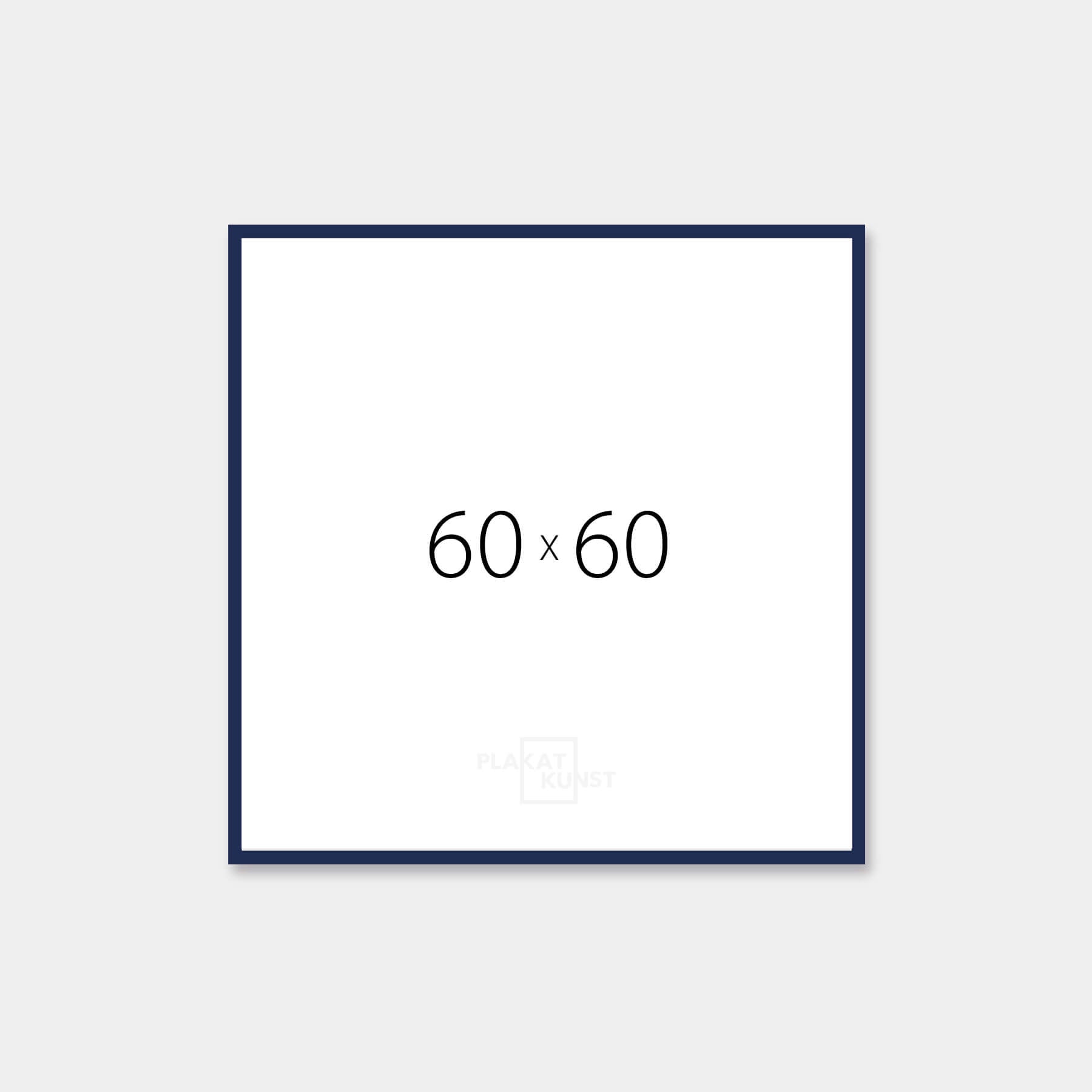 Dark blue glossy wooden frame - Narrow (13 mm) - 60×60 cm