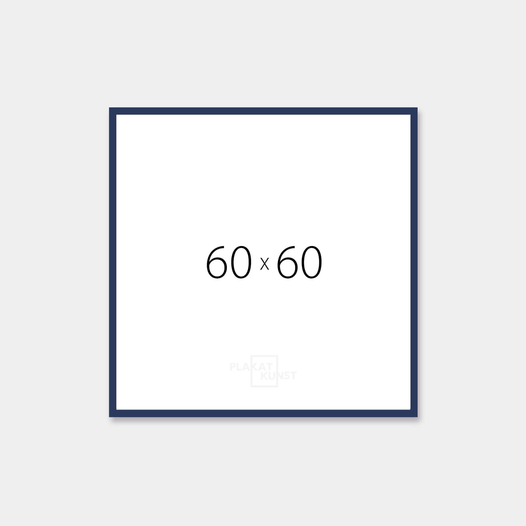 Dark blue matte wooden frame - Narrow (15 mm) - 60×60 cm