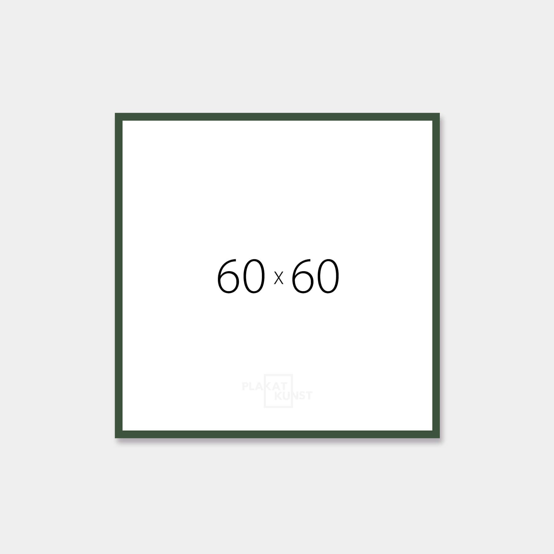 Dark green matte wooden frame - Narrow (15 mm) - 60×60 cm