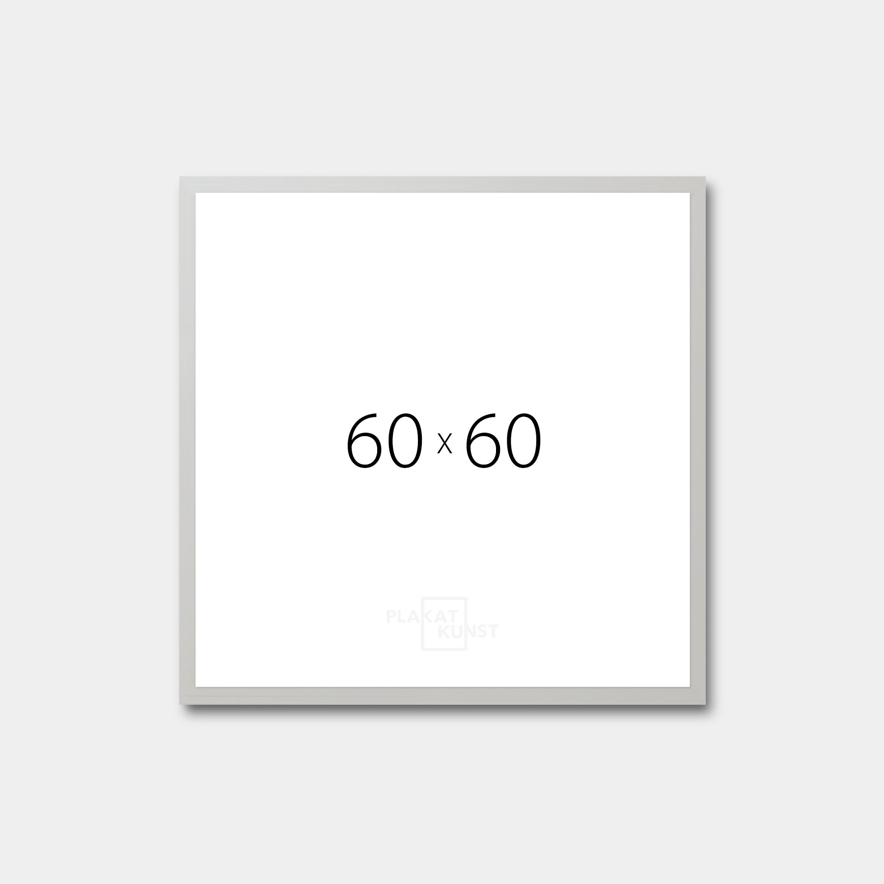 Silver wooden frame - Wide (20 mm) - 60x60 cm