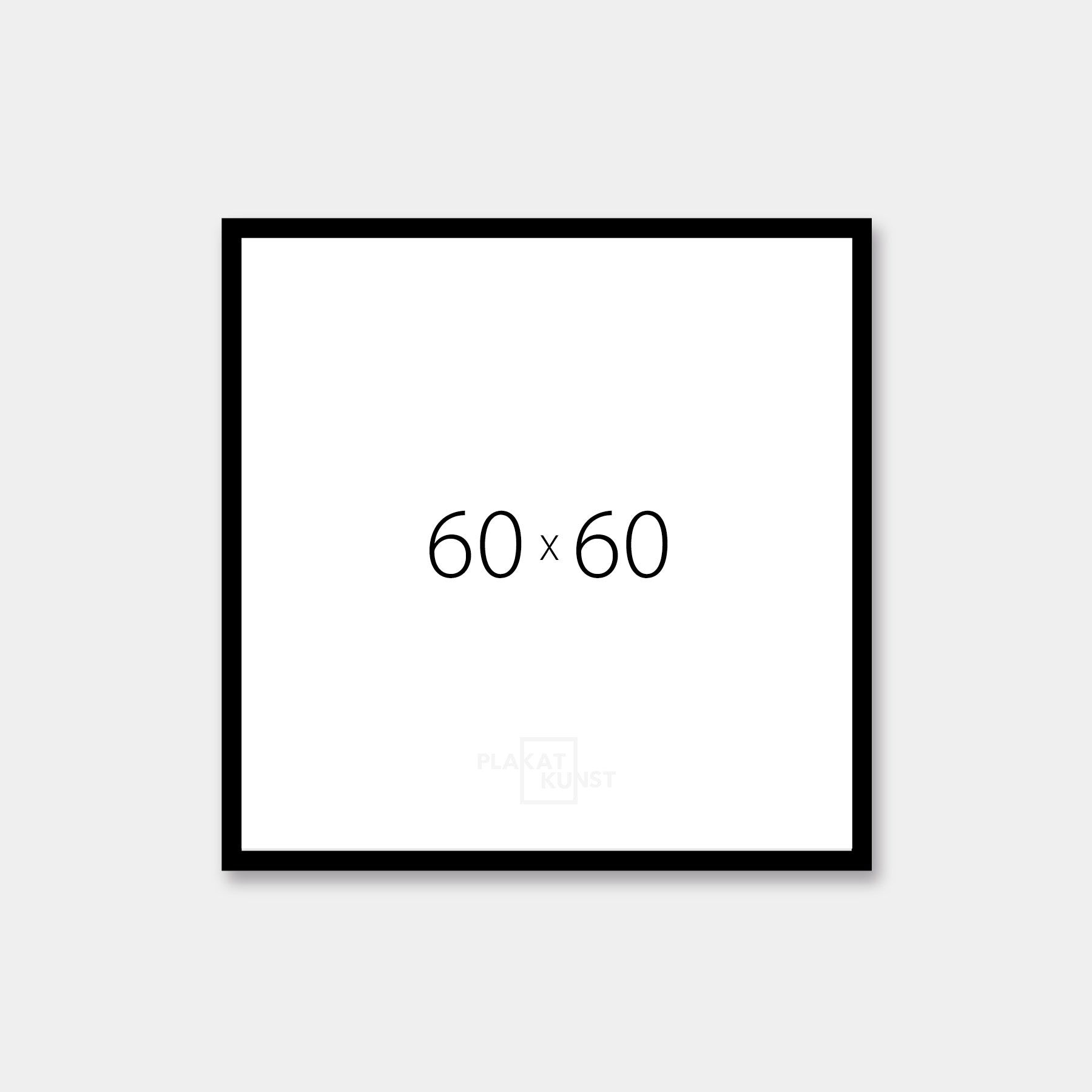 Black wooden frame - Wide (20 mm) - 60×60 cm