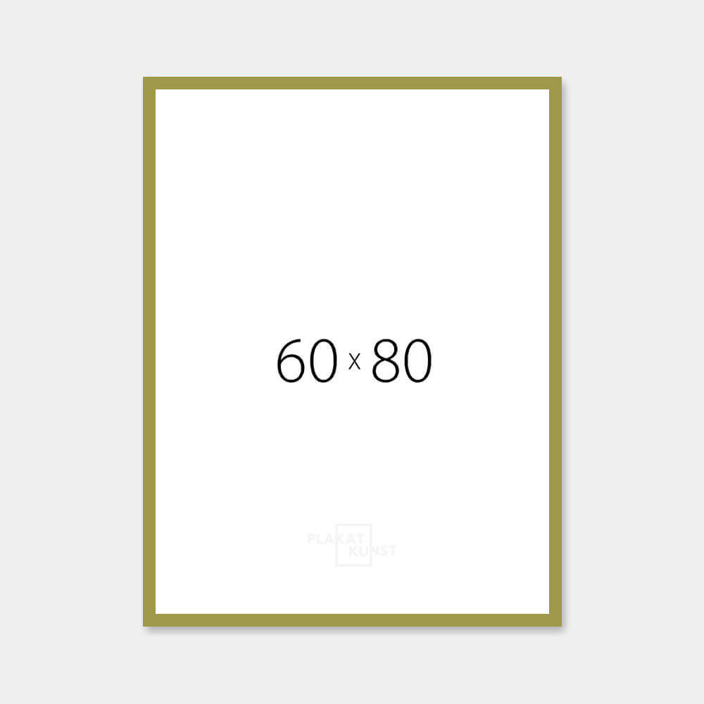 Olive green matte wooden frame - Narrow (15 mm) - 60x80 cm