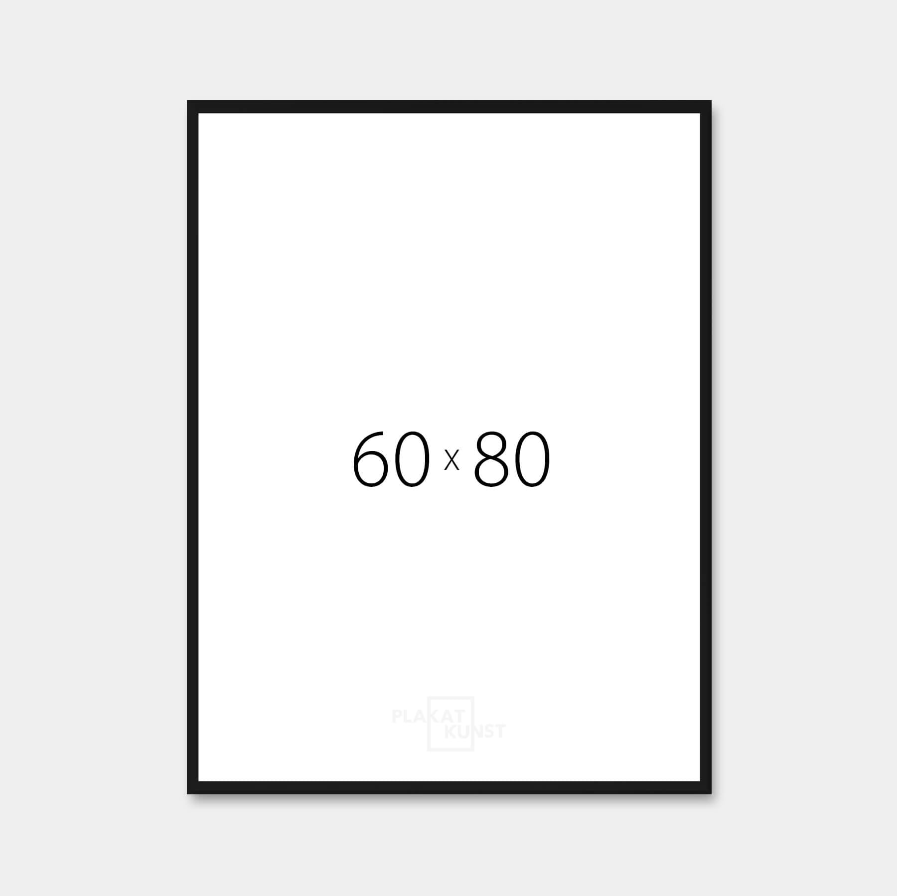 Black aluminum frame - Narrow (9 mm) - 60×80 cm