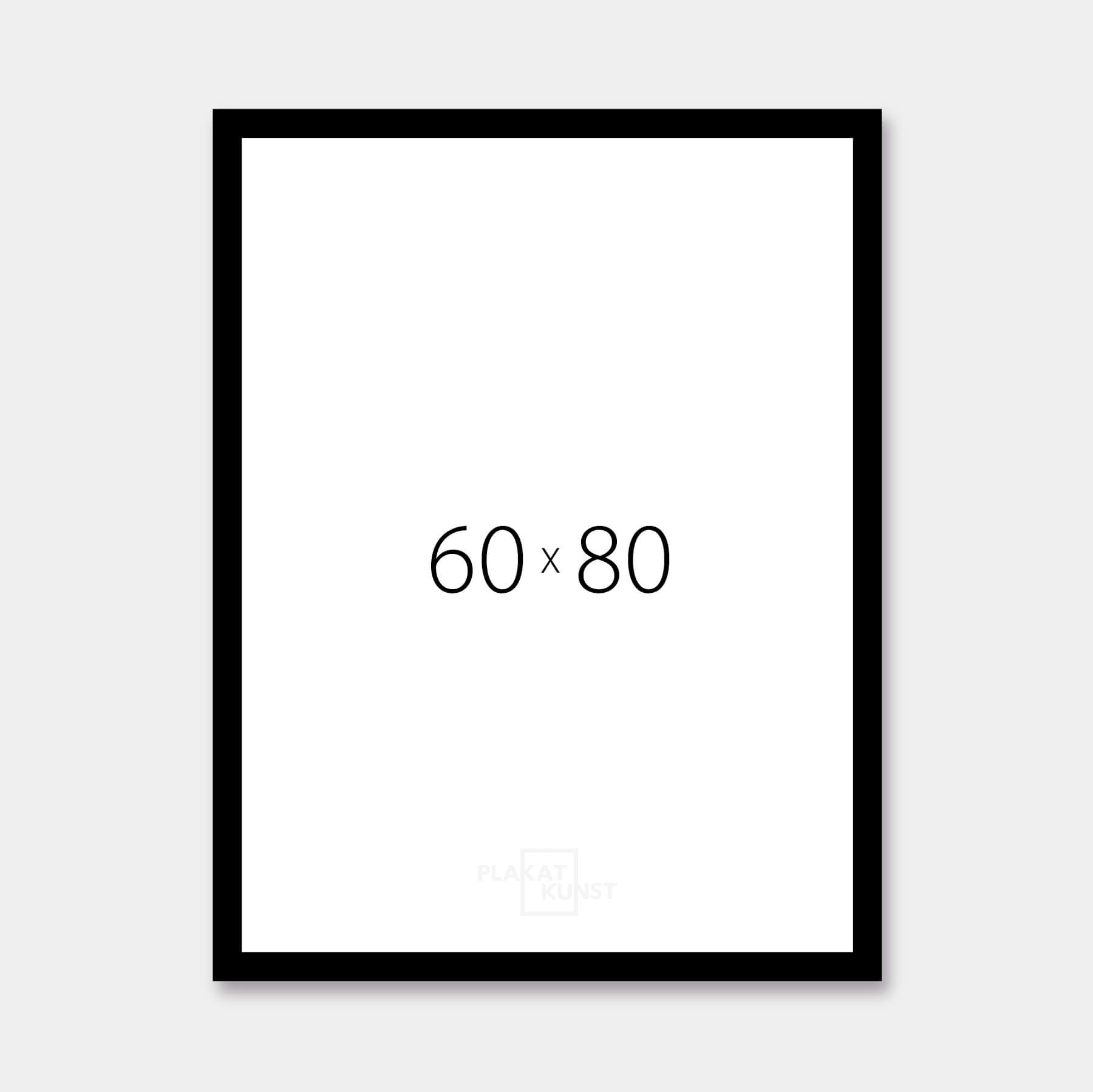 Black wooden frame - Wide (20 mm) - 60×80 cm
