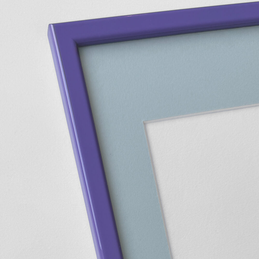 Purple glossy wooden frame - Narrow (13 mm) - A3 (30x42 cm)
