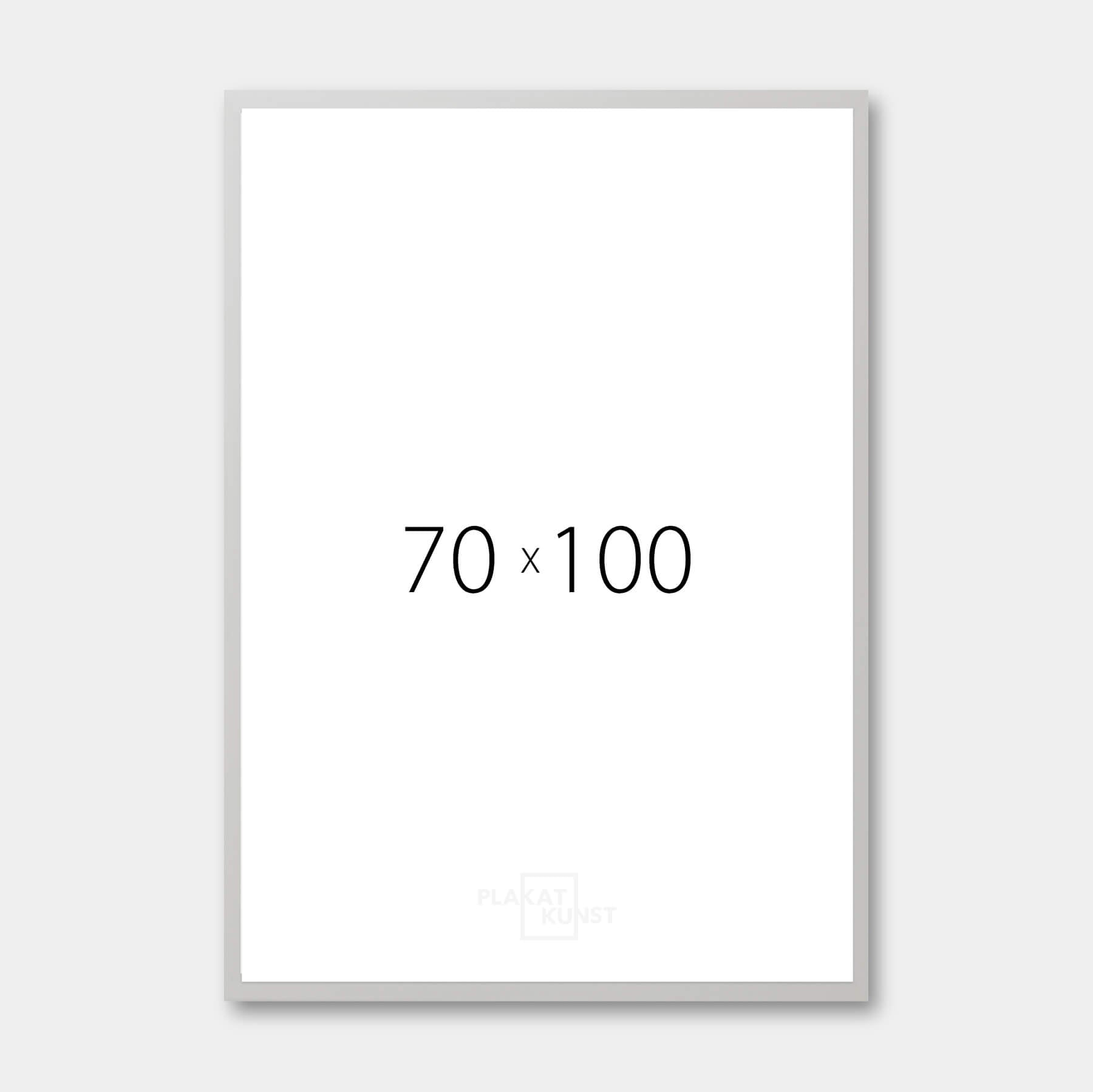 Silver wooden frame - Wide (20 mm) - 70x100 cm