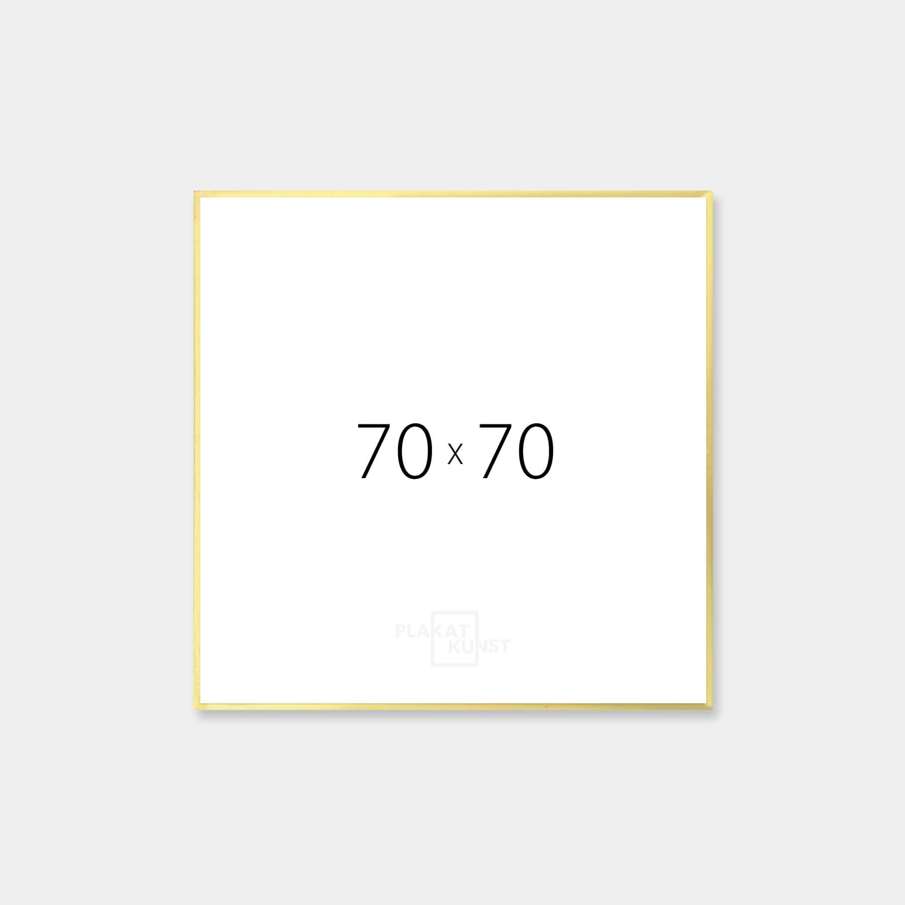 Golden aluminum frame - Narrow (9 mm) - 70×70 cm