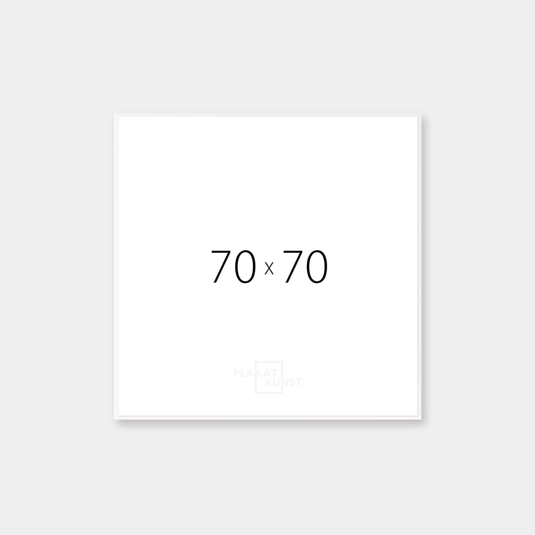 Aluminum frame in matte silver - Narrow (9 mm) - 70×70 cm