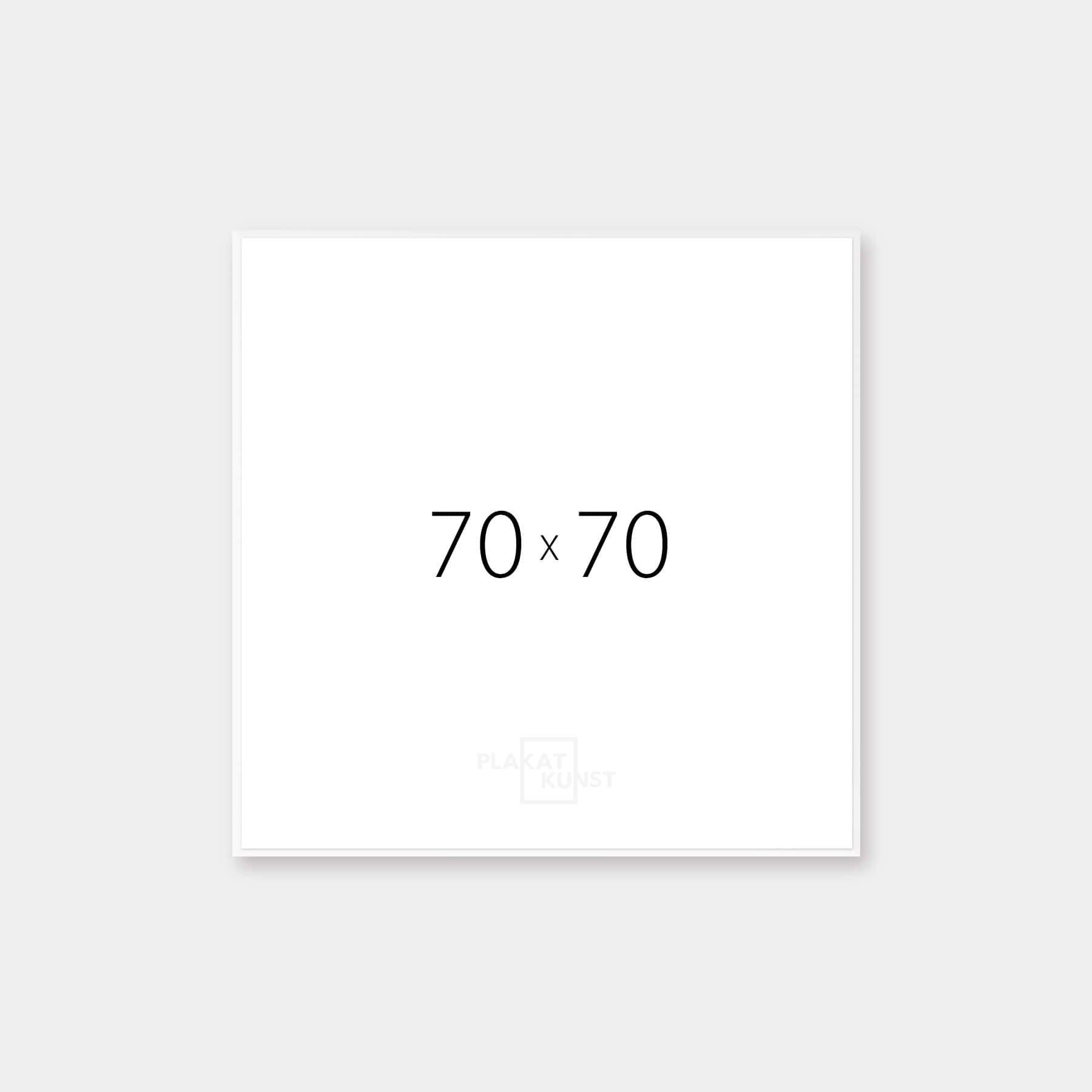 Mat sølv aluramme – Smal (9 mm) – 70x70 cm-PlakatKunst