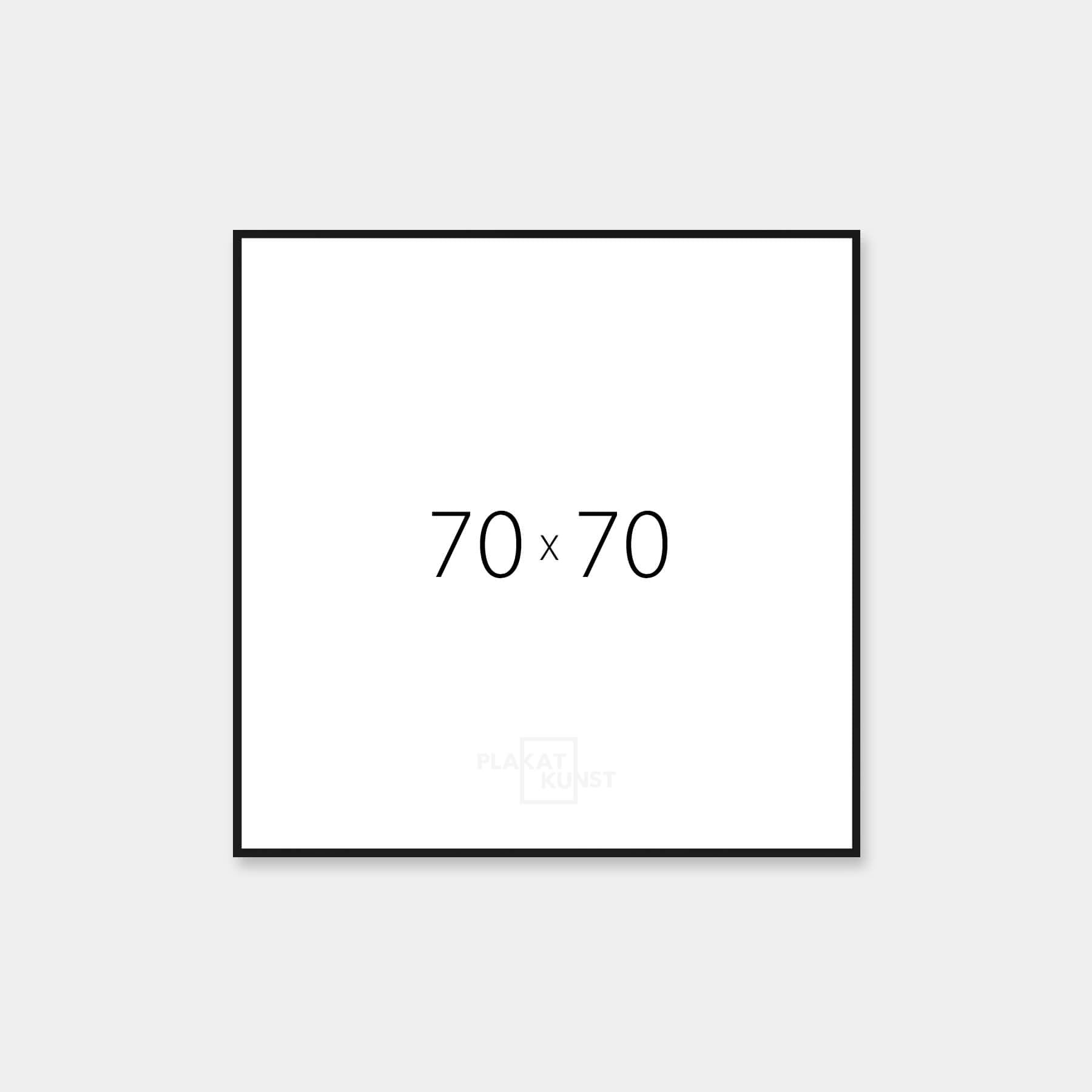 Black aluminum frame - Narrow (9 mm) - 70×70 cm