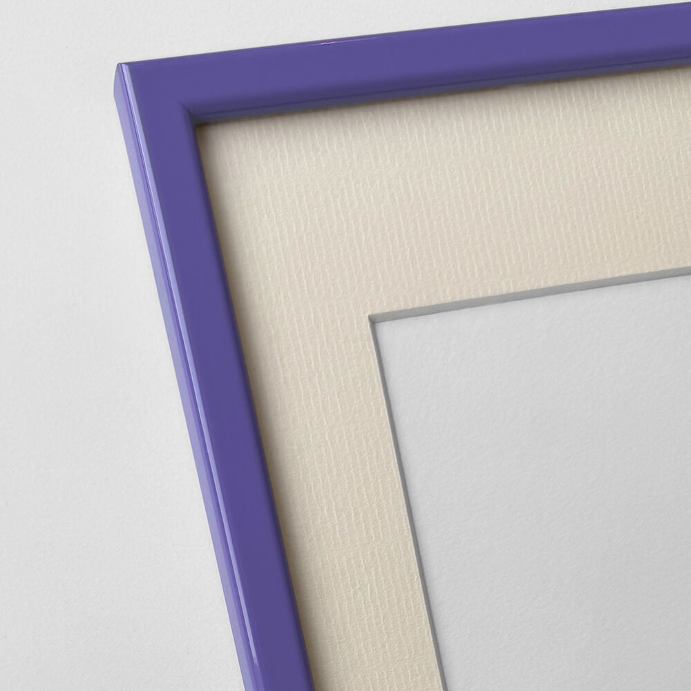Purple glossy wooden frame - Narrow (13 mm) - A3 (30x42 cm)