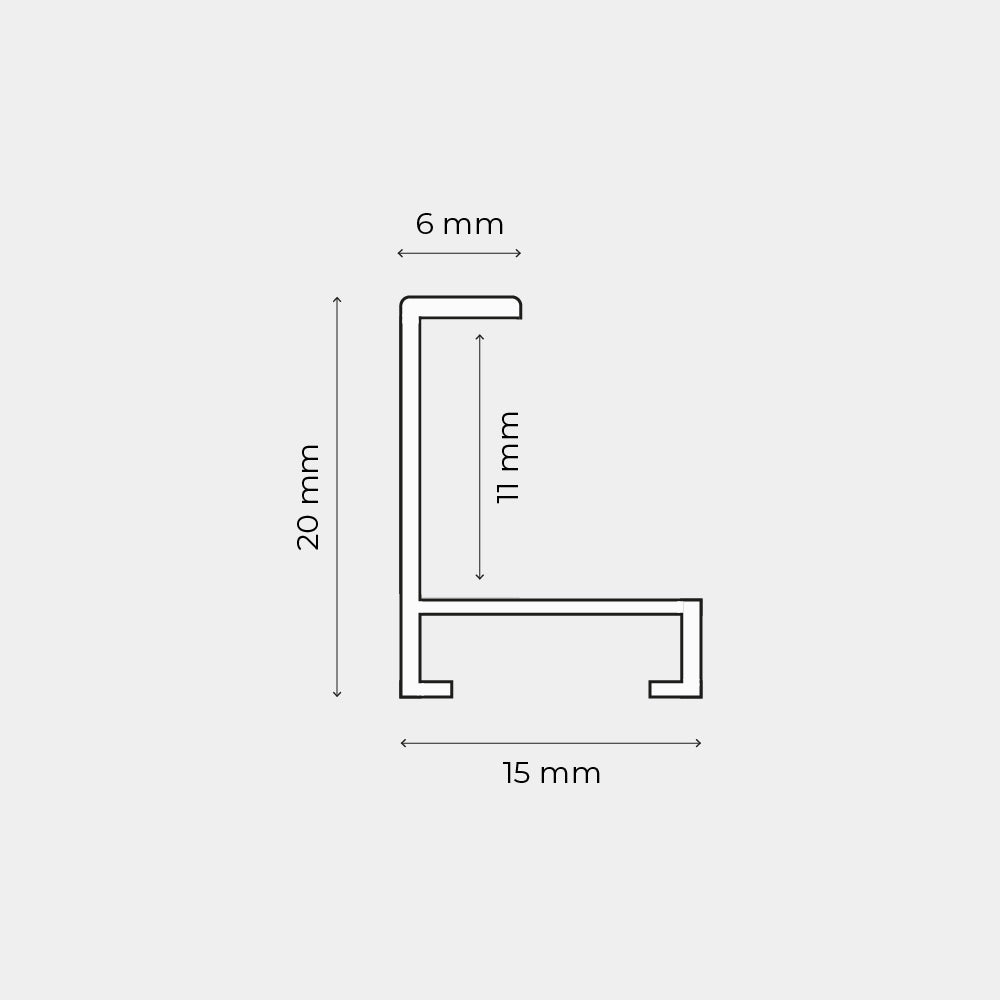Golden premium aluminum frame - Narrow (6 mm) - Custom size