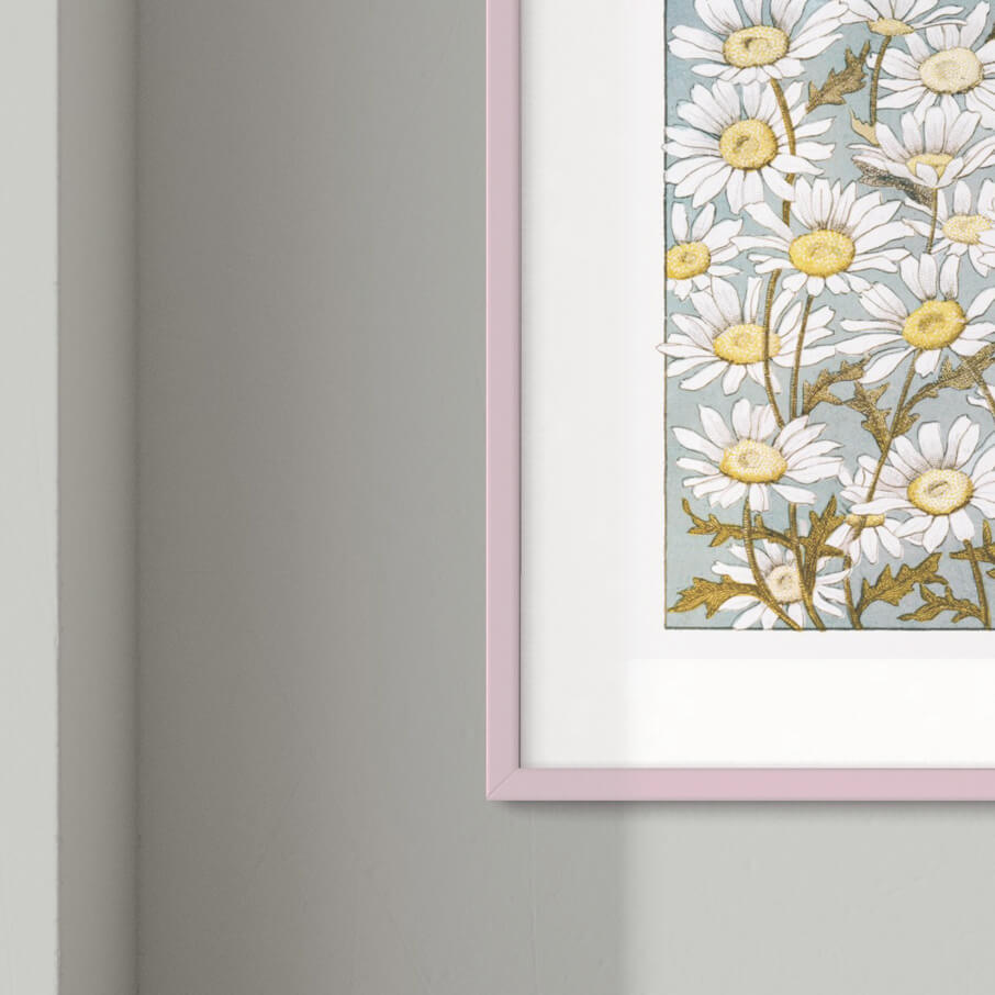 Pink matte wooden frame - Narrow (15 mm)