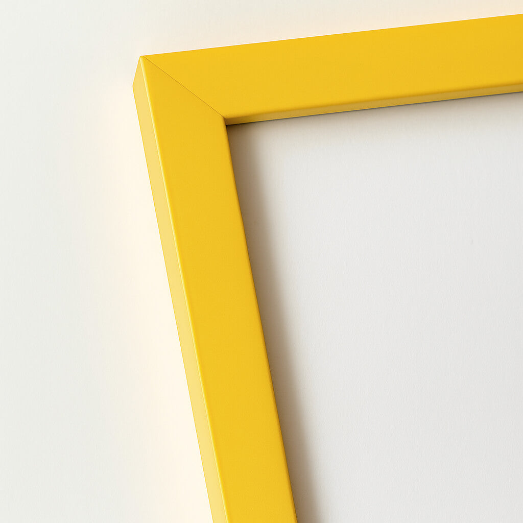 Yellow matte wooden frame - Narrow (15 mm) - 18x24 cm