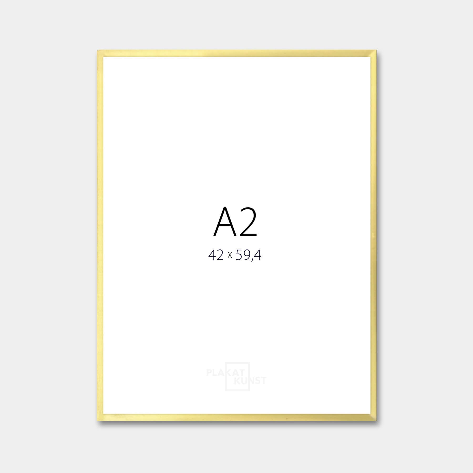 Gold aluminum frame – Narrow (9 mm) – A2 (42x59.4 cm)