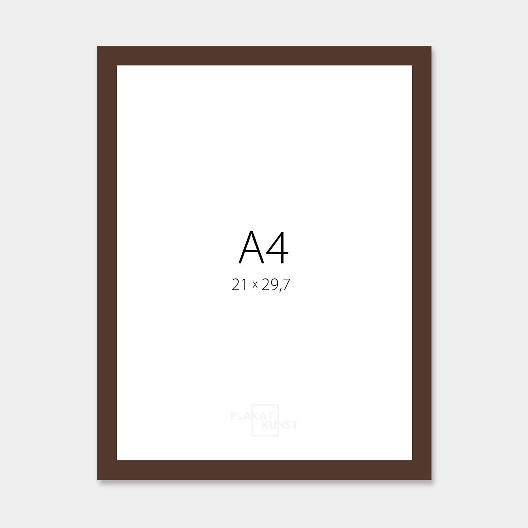 Brown matte wooden frame – Narrow (15 mm) – A4 (21x29.7 cm)
