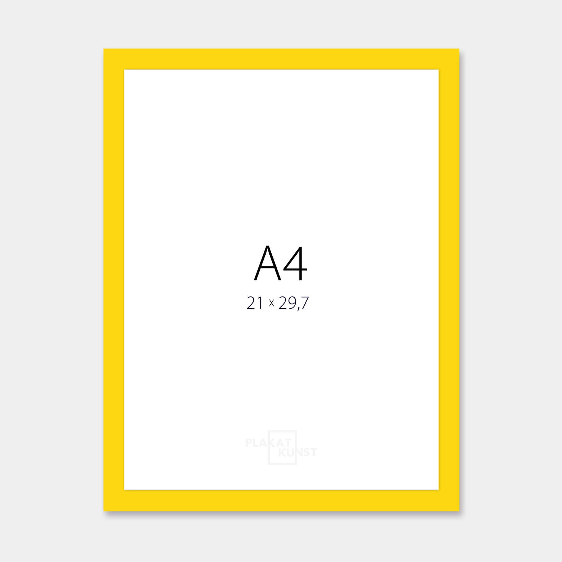Yellow matte wooden frame – Narrow (15 mm) – A4 (21x29.7 cm)