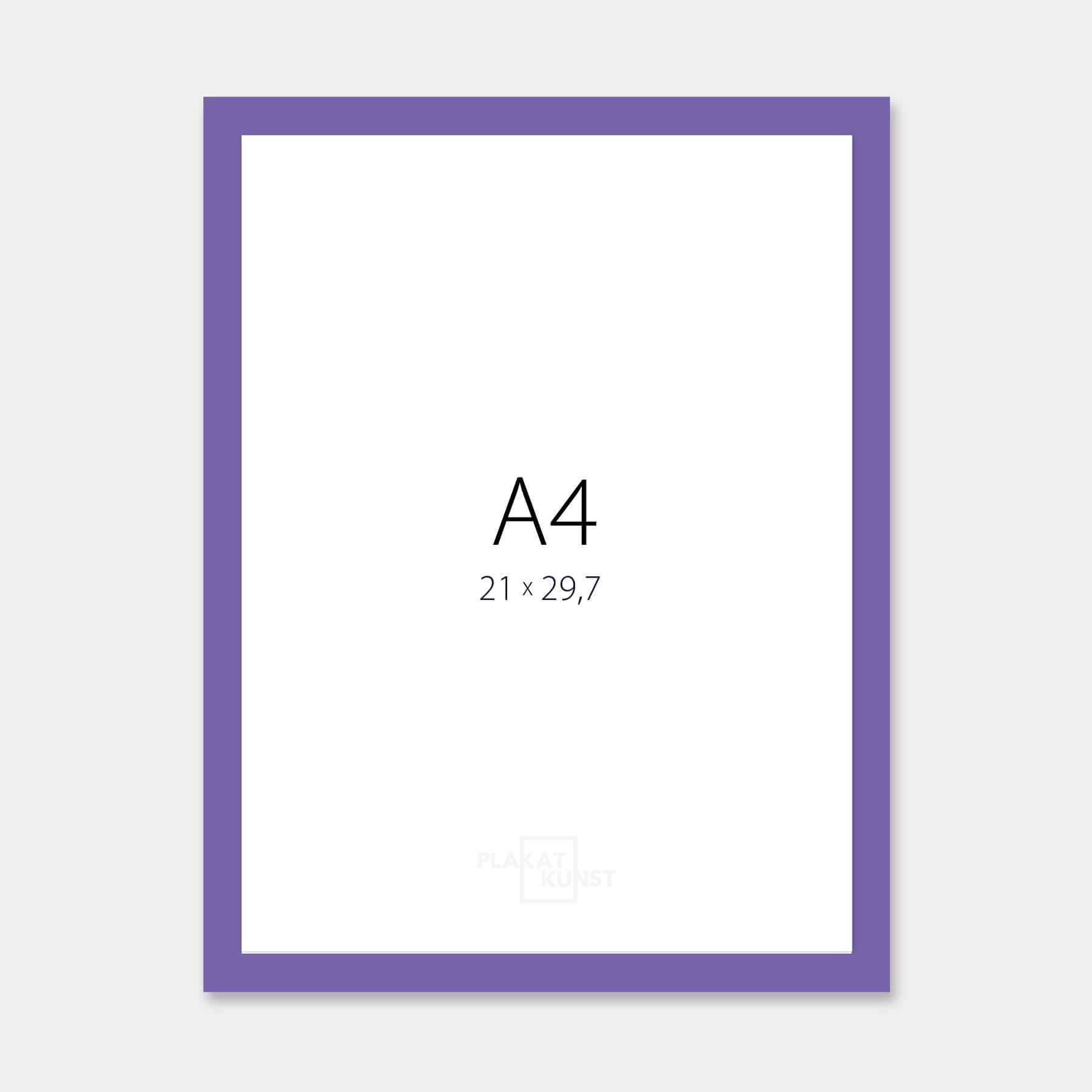 Purple glossy wooden frame - Narrow (14 mm) - A4 (21x29.7 cm)