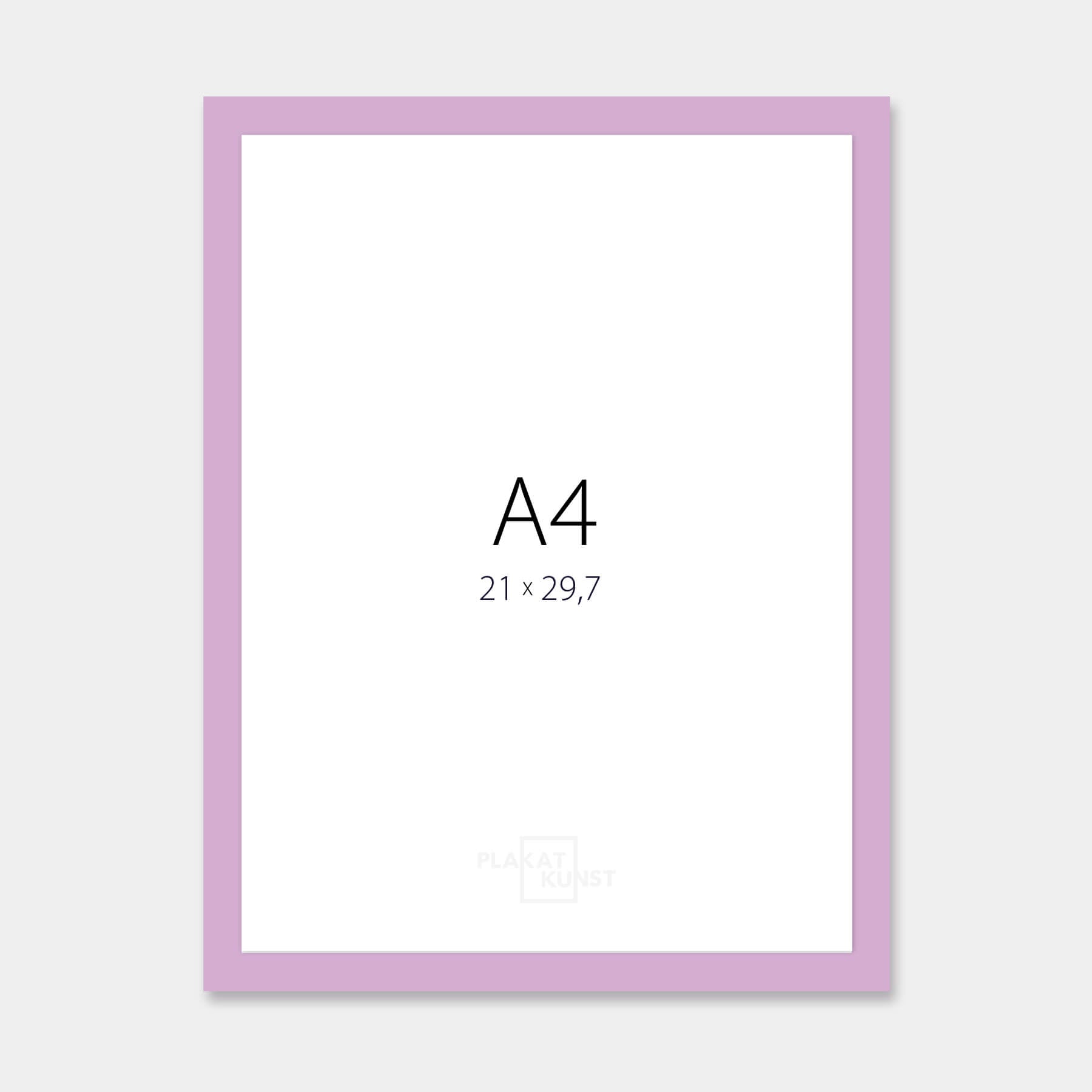 Pink glossy wooden frame – Narrow (14 mm) – A4 (21x29.7 cm)