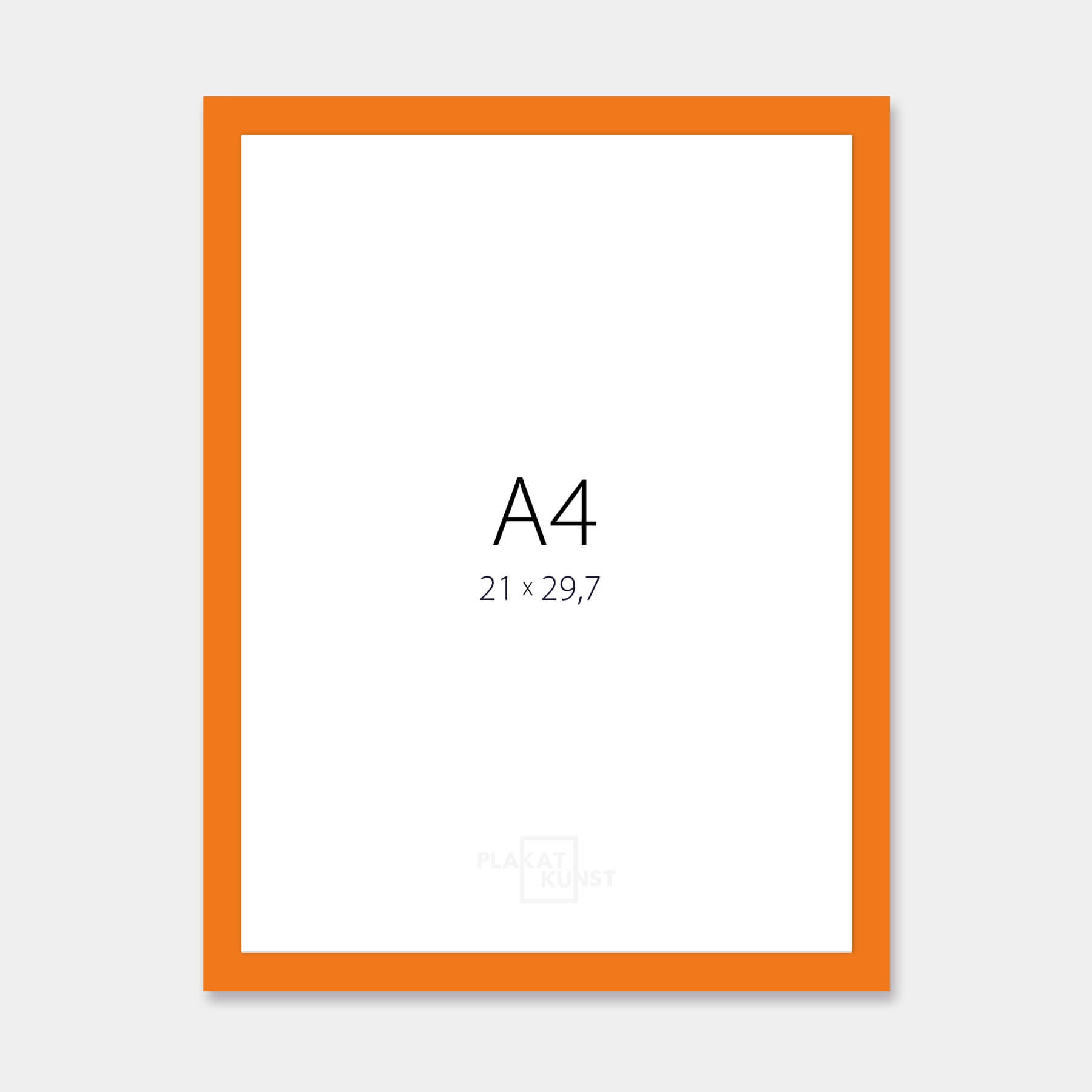 Orange glossy wooden frame - Narrow (14 mm) - A4 (21x29.7 cm)