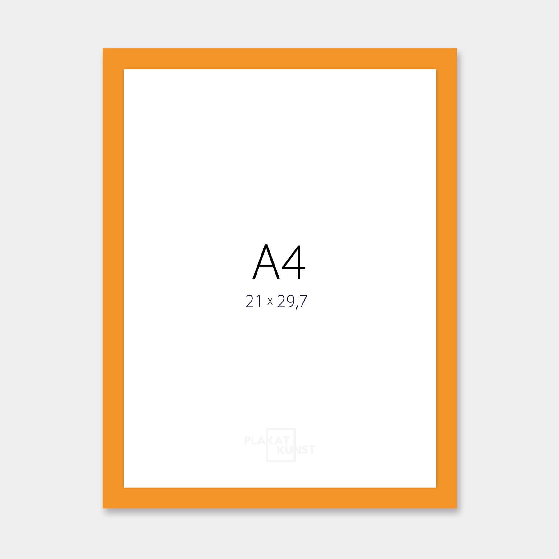 Orange matte wooden frame - Narrow (15 mm) - A4 (21x29.7 cm)