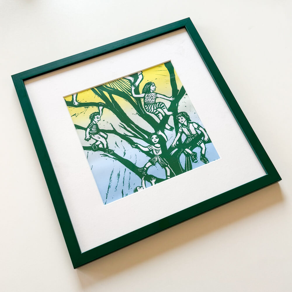 Mørk grøn mat træramme - Smal (15 mm) - 30x30 cm-PlakatKunst