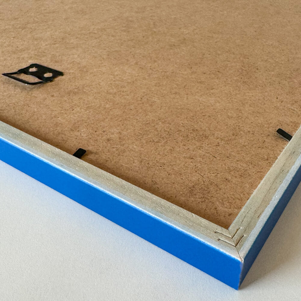 Blue matte wooden frame - Narrow (15 mm) - 50x70 cm