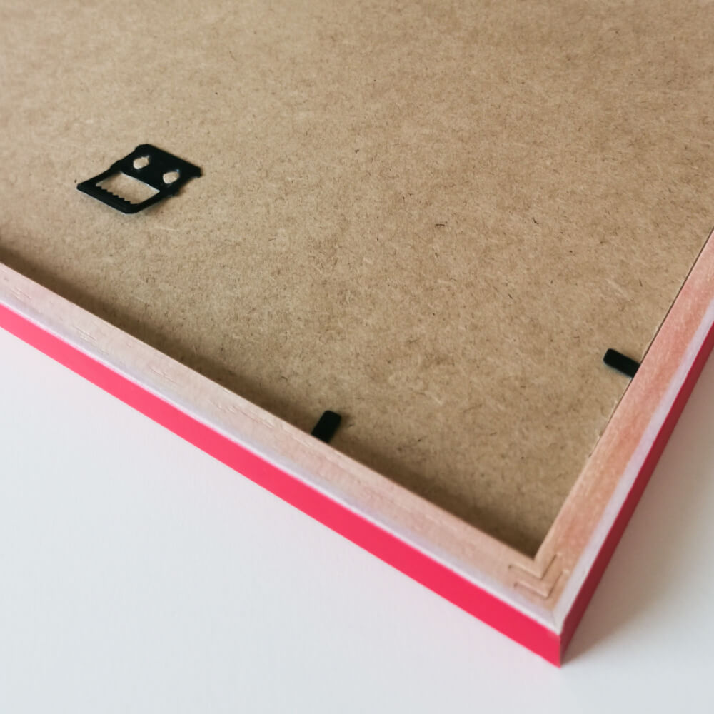 Red matte wooden frame - Narrow (15 mm) - Custom size