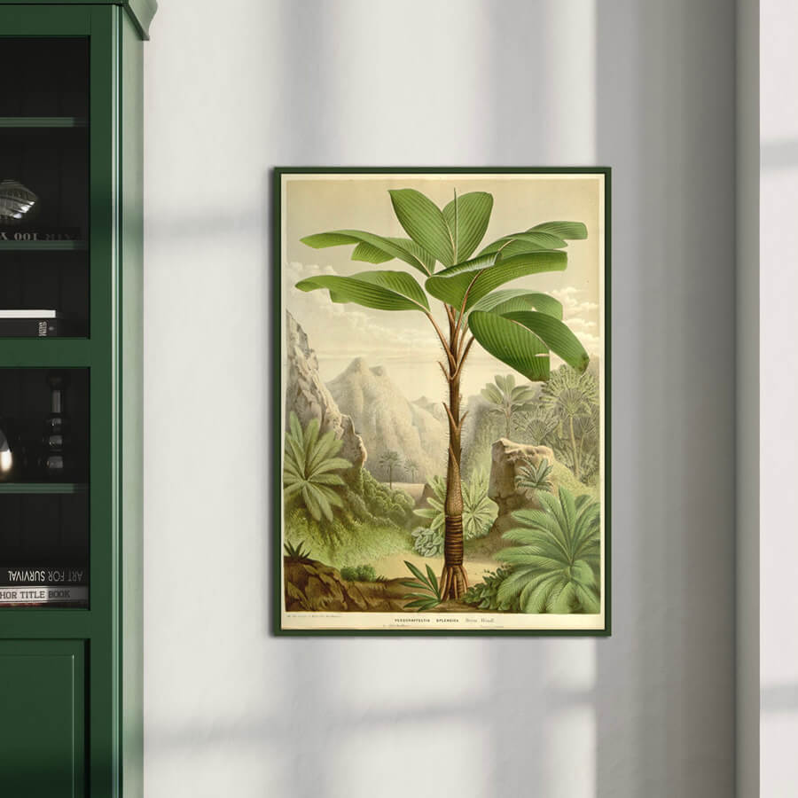 Mørk grøn mat træramme - Smal (15 mm) - 50x70 cm-PlakatKunst