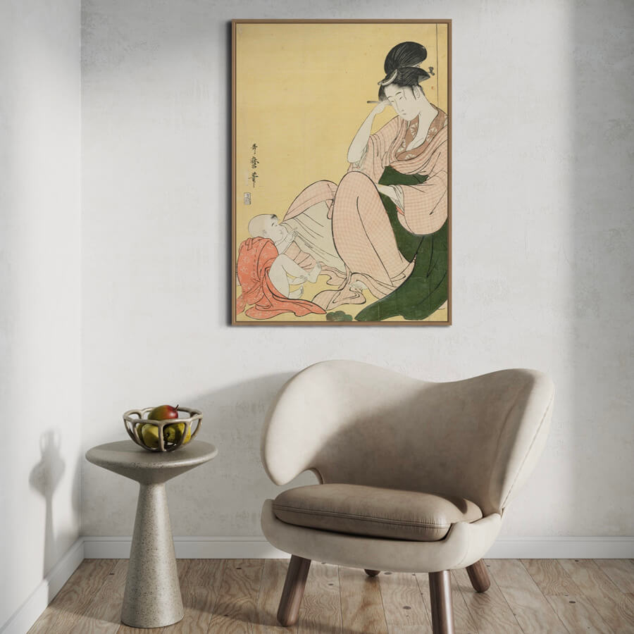 Woman and pointing child