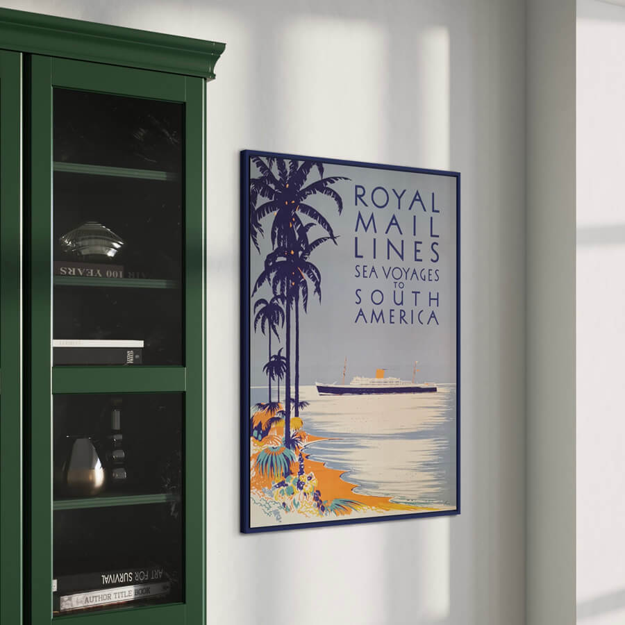 Dark blue matte wooden frame - Narrow (15 mm) - A2 (42x59.4cm)