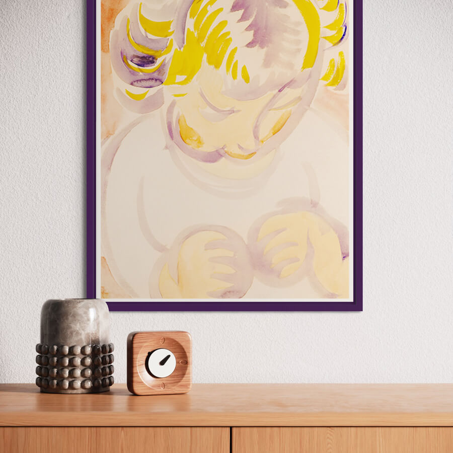 Purple matte wooden frame - Narrow (15 mm) - 40×50 cm