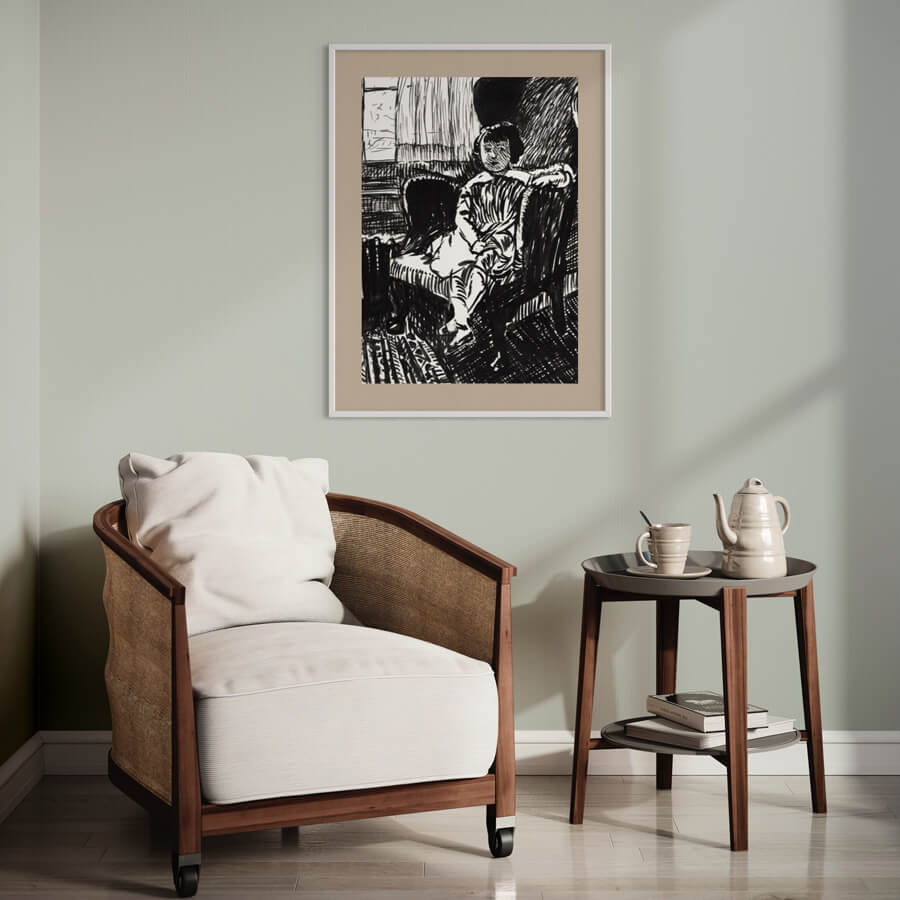 Girl seated on chair