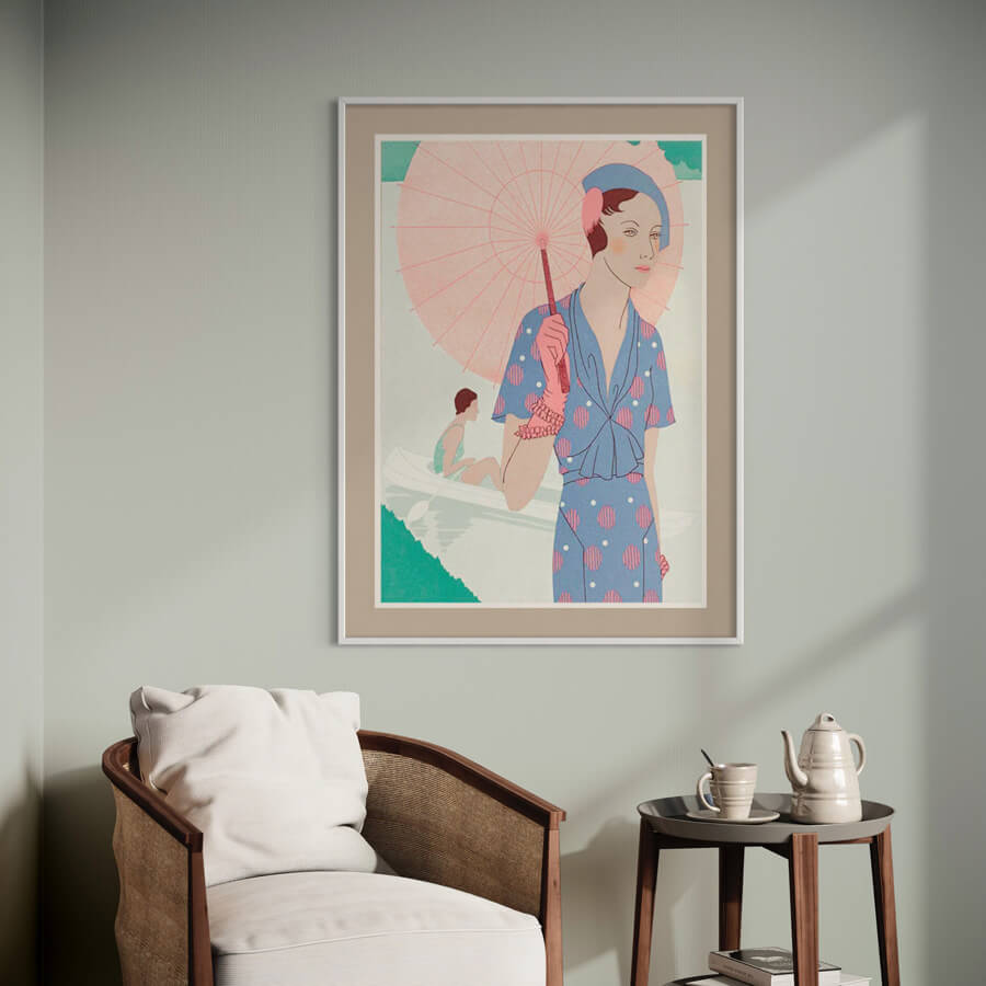 White wooden frame - Narrow (15 mm) - 50x70 cm