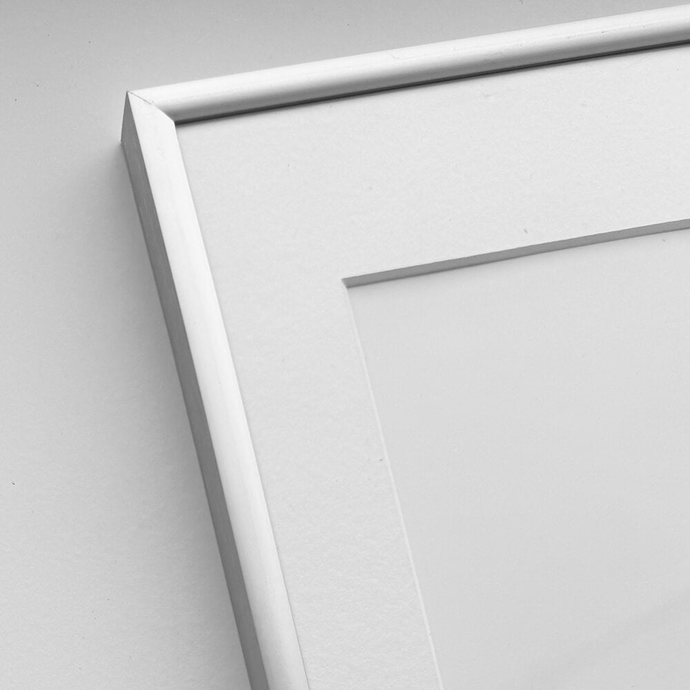 Matte silver premium aluminum frame - Narrow (6 mm) - Custom size
