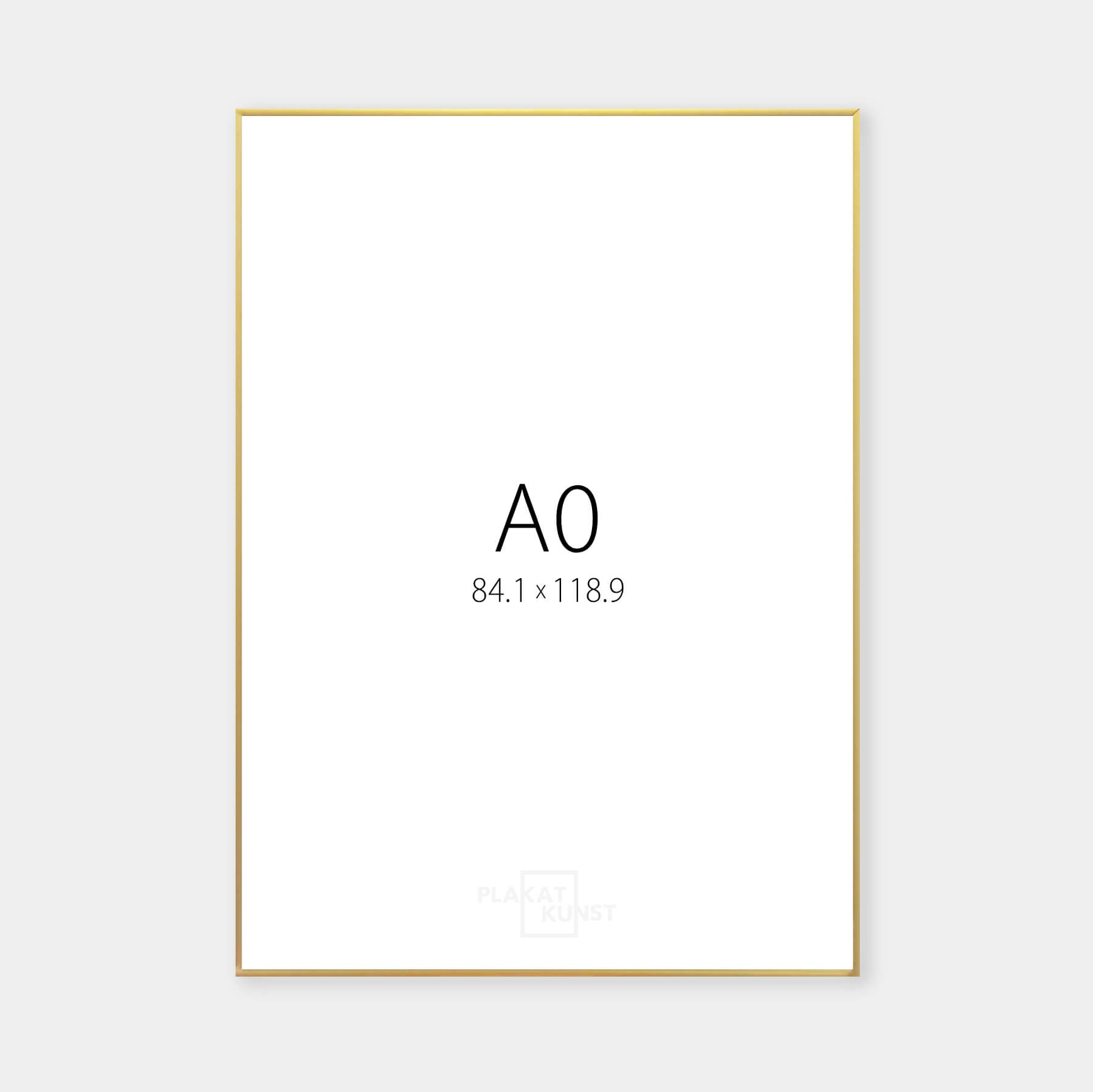 A0 golden premium aluminum frame - Narrow (6 mm) - 84.1x118.9 cm